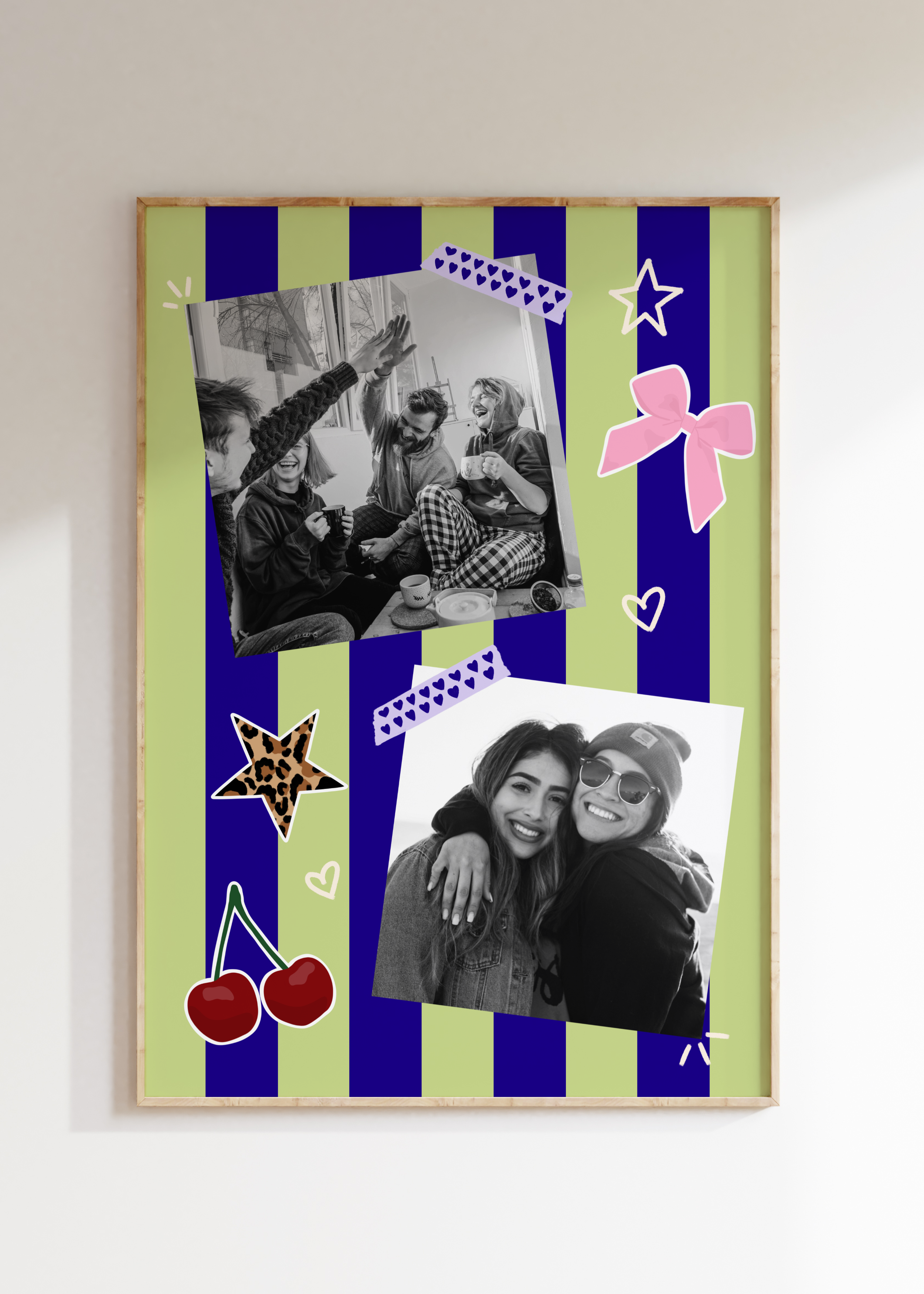 Scrapbook Striped Custom Photo Print