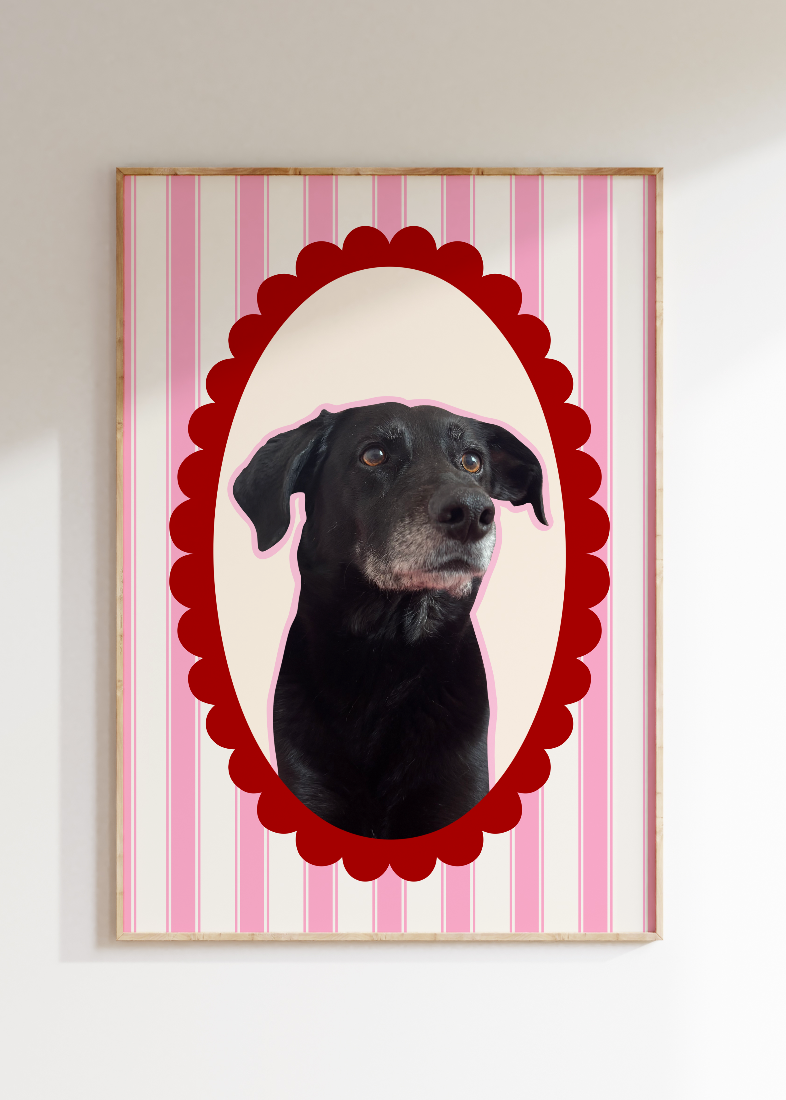Personalised Striped Pet Art Print