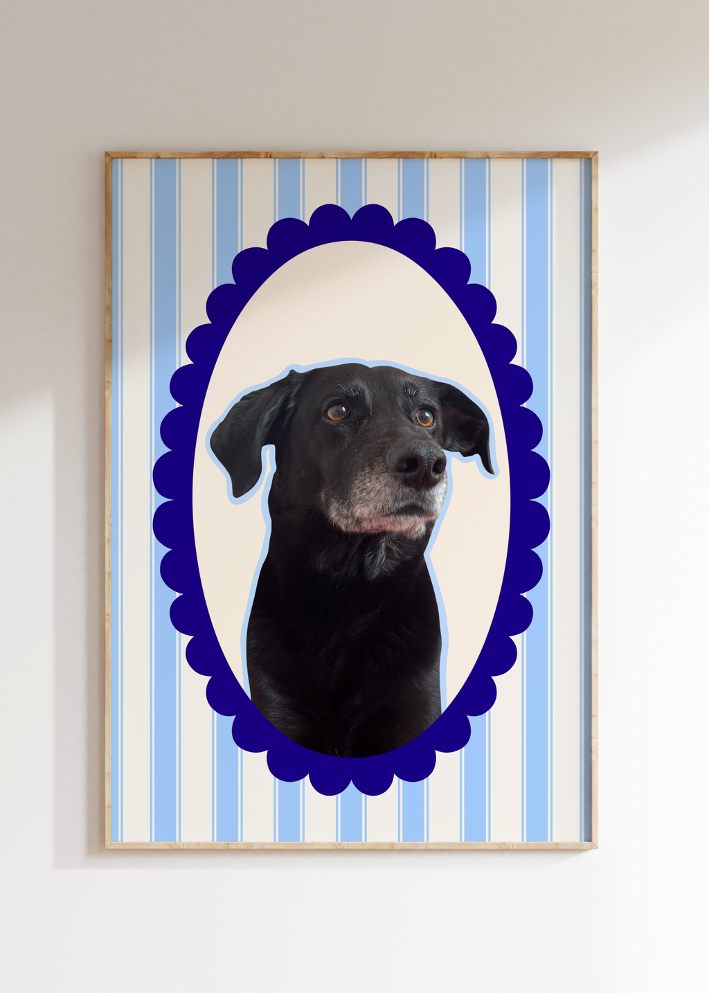 Personalised Striped Pet Art Print