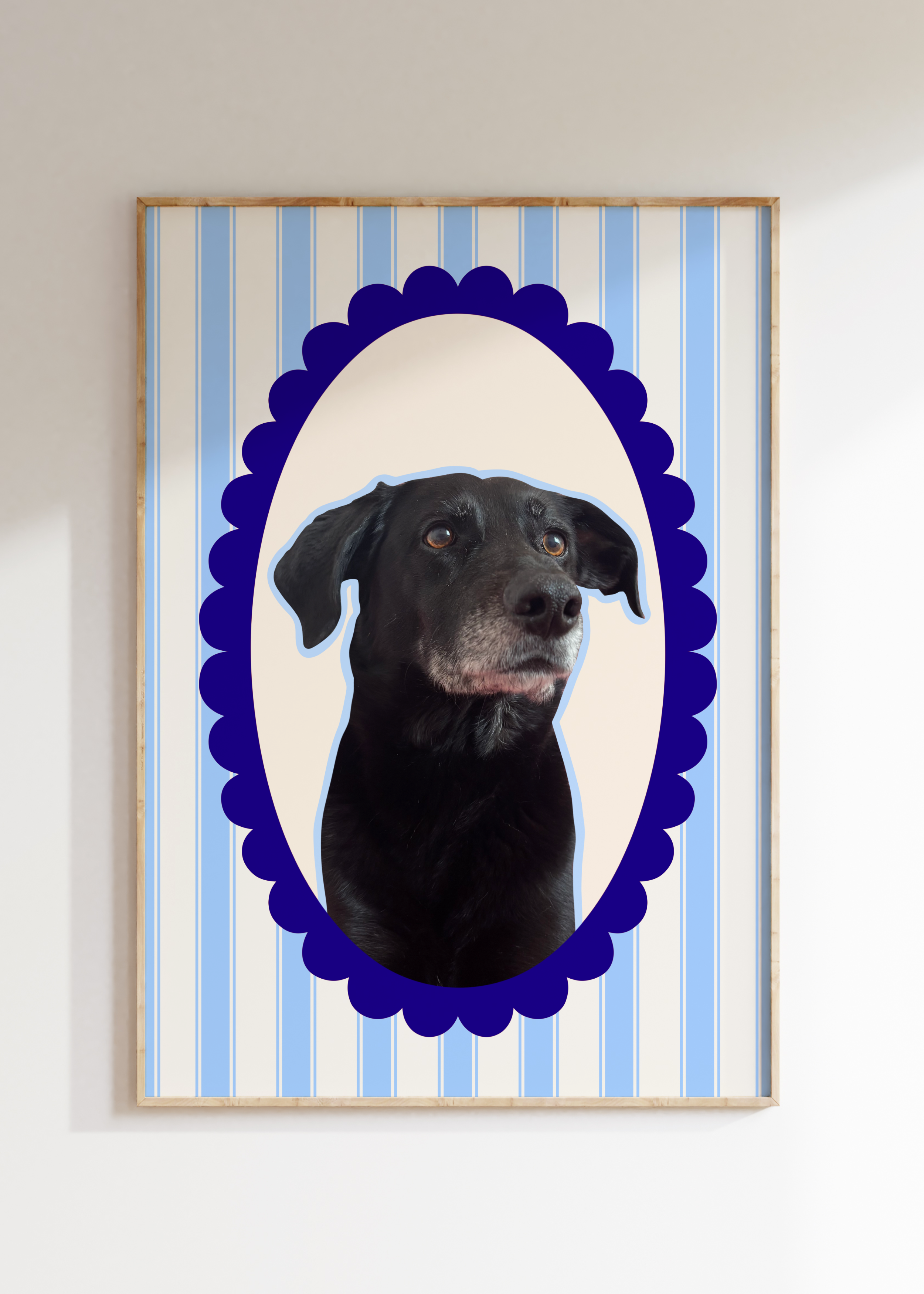 Personalised Striped Pet Art Print