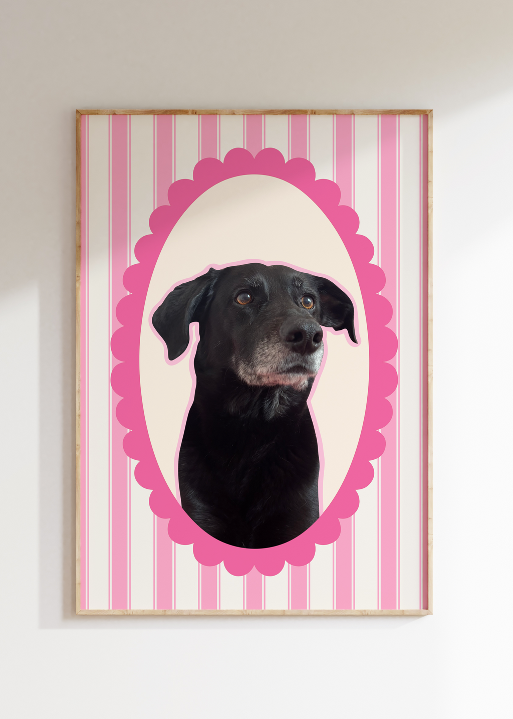 Personalised Striped Pet Art Print