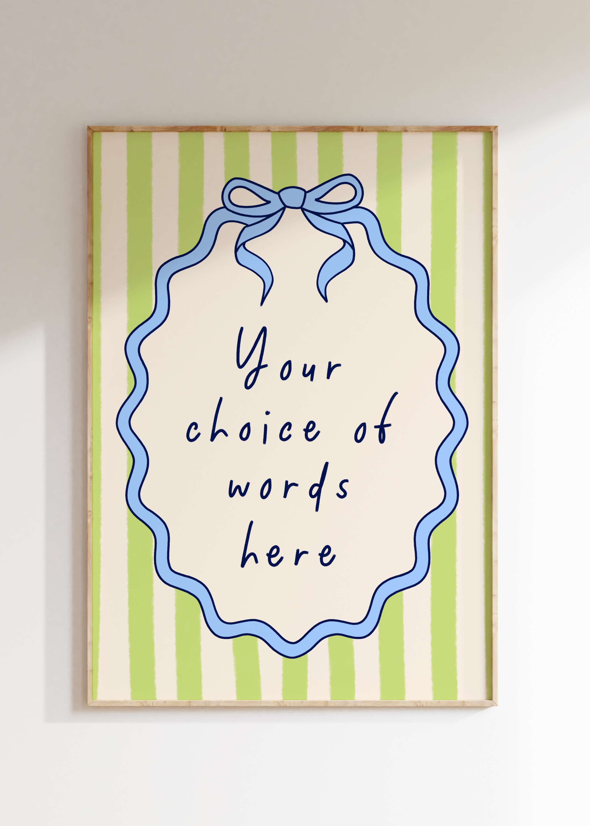 Custom Striped Bow Art Print