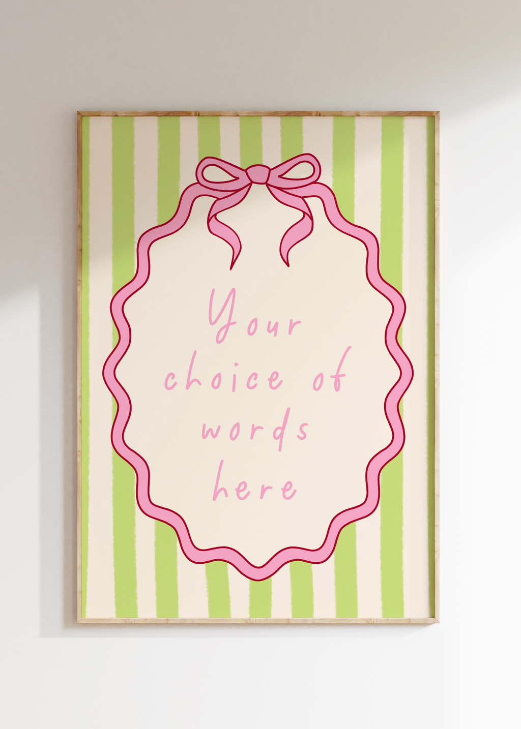 Custom Striped Bow Art Print