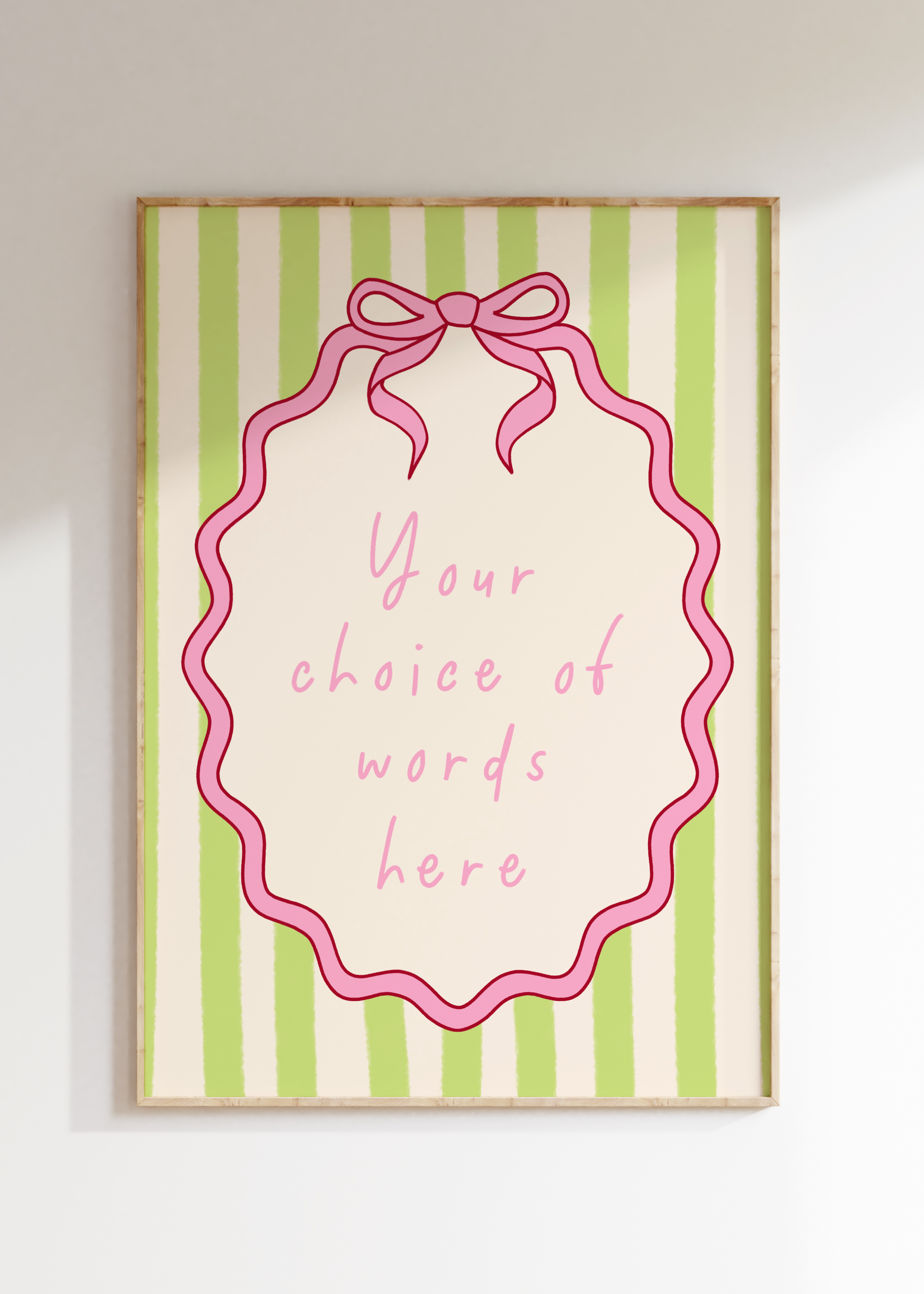 Custom Striped Bow Art Print