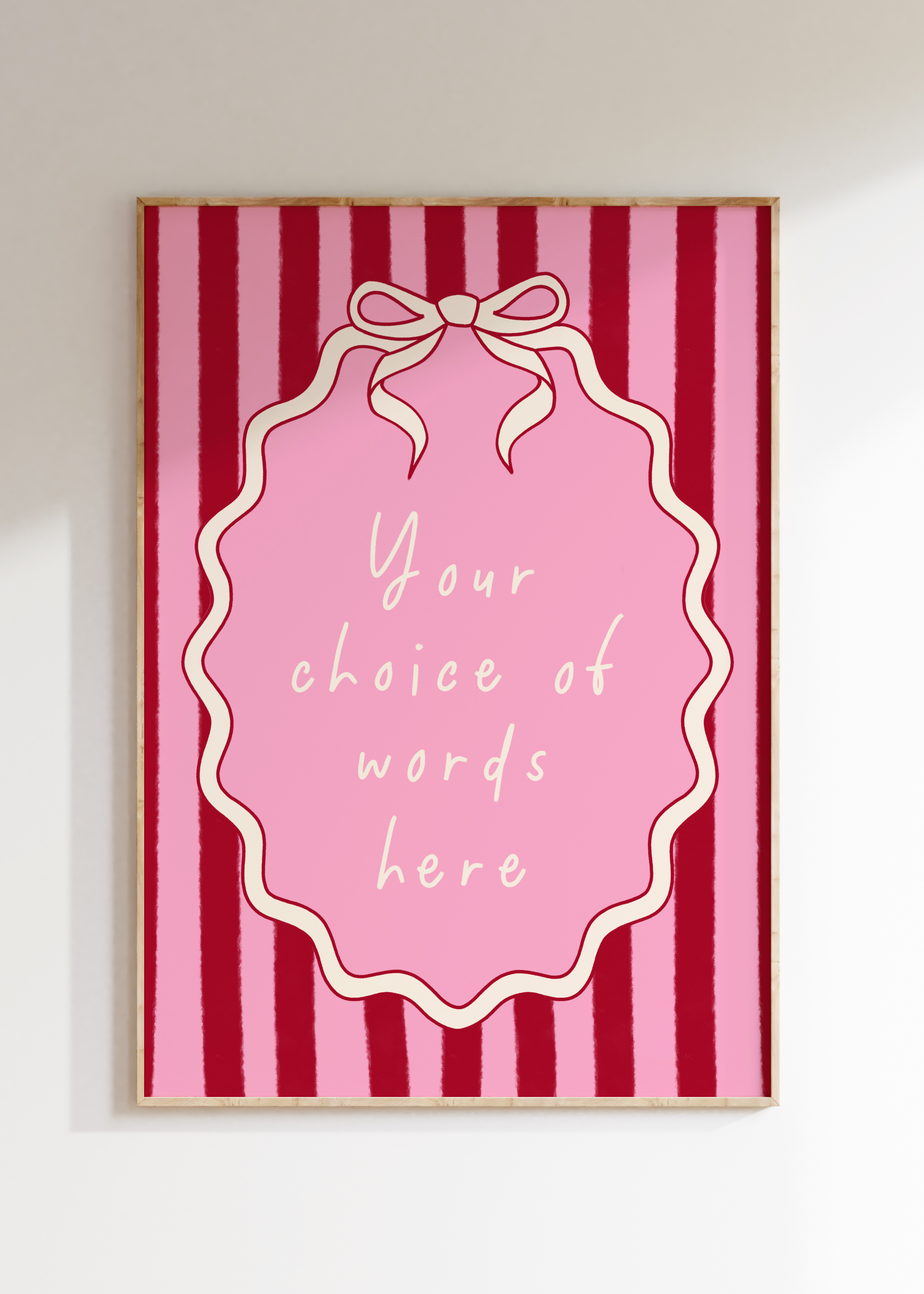 Custom Striped Bow Art Print