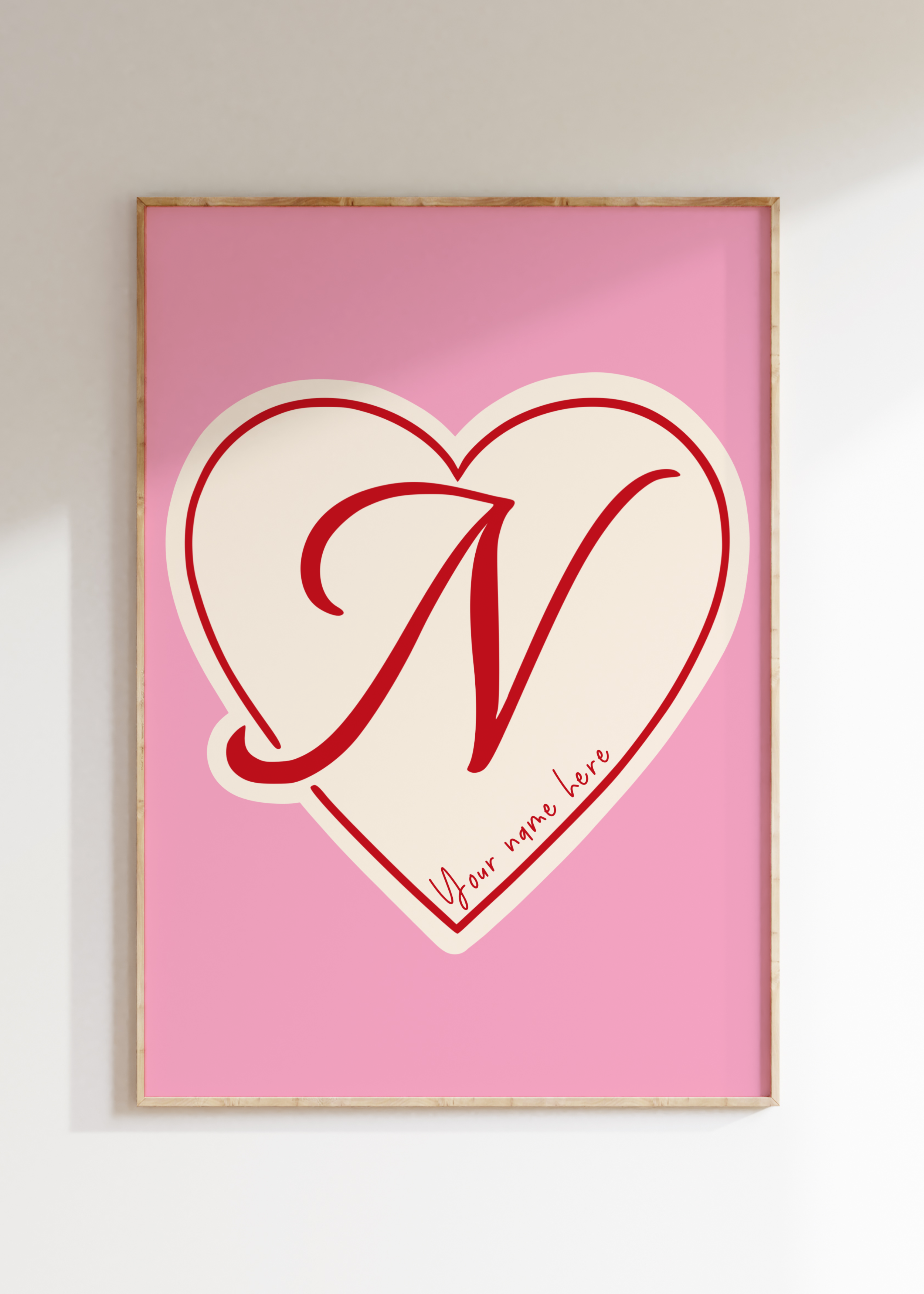 Custom Heart Initial Art Print