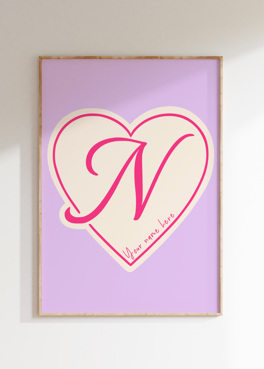 Custom Heart Initial Art Print