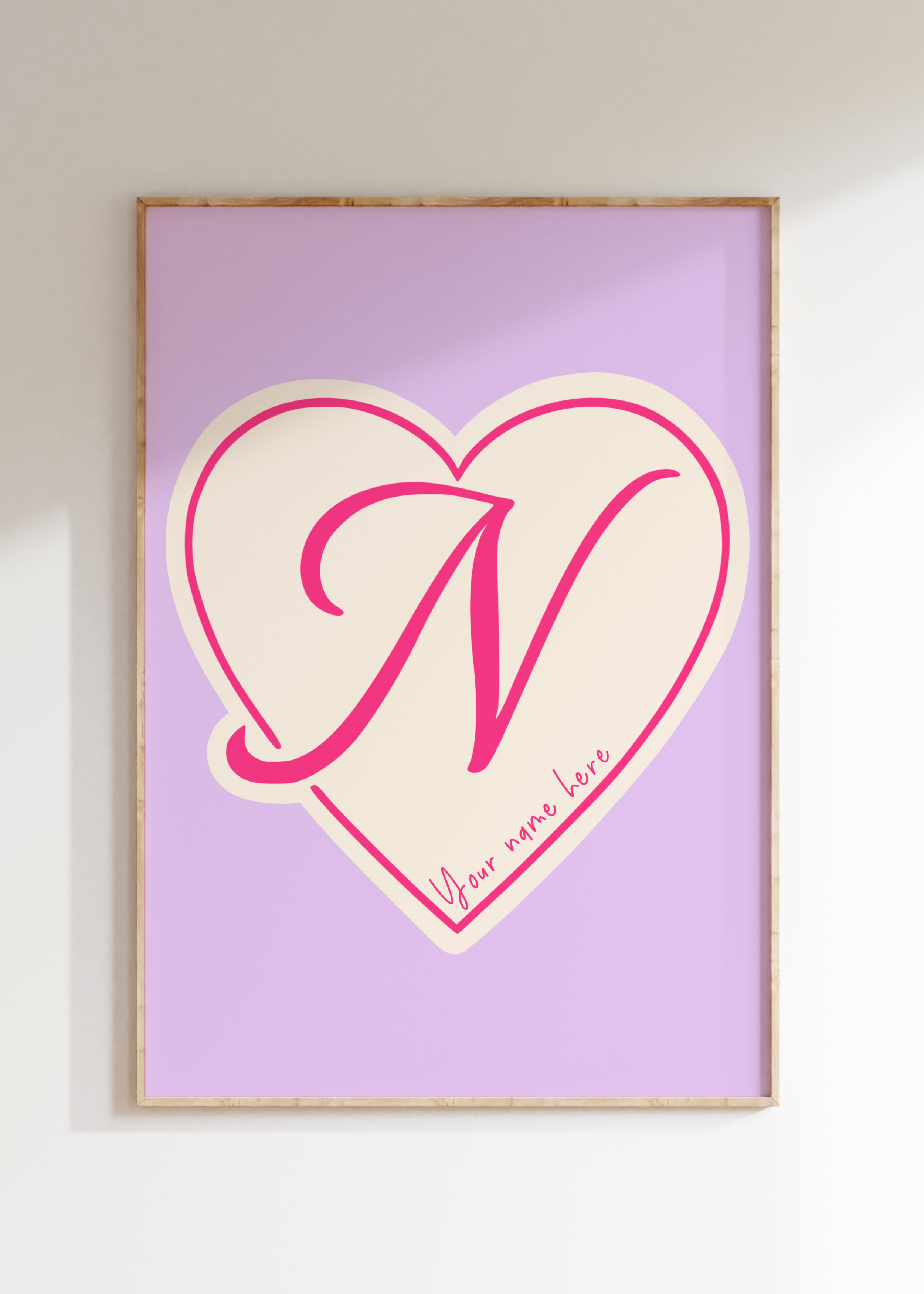 Custom Heart Initial Art Print