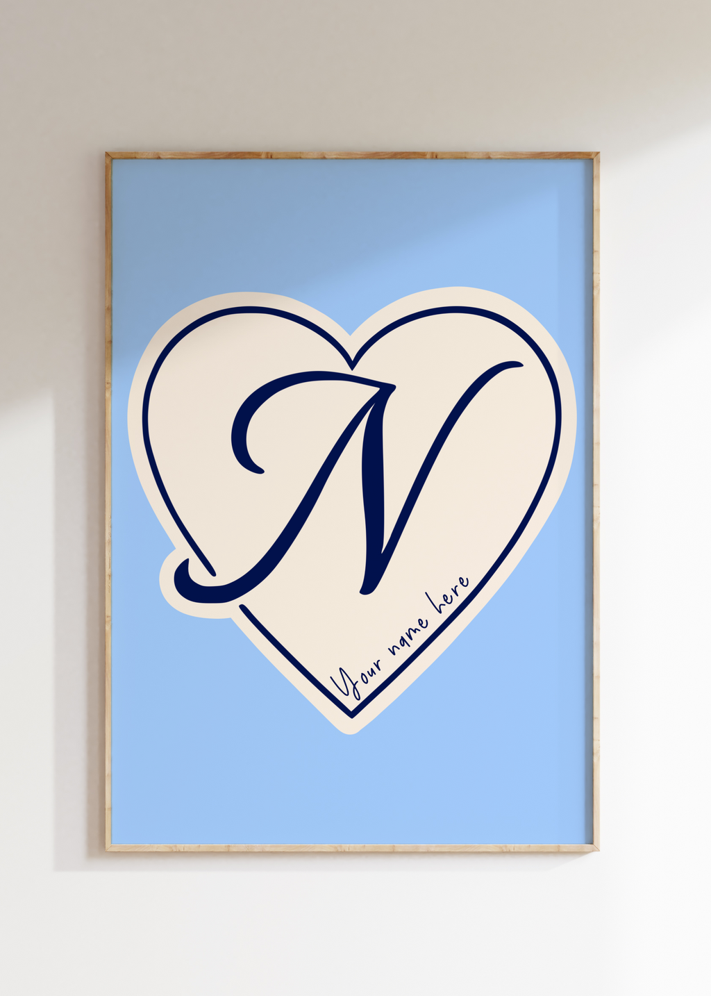 Custom Heart Initial Art Print