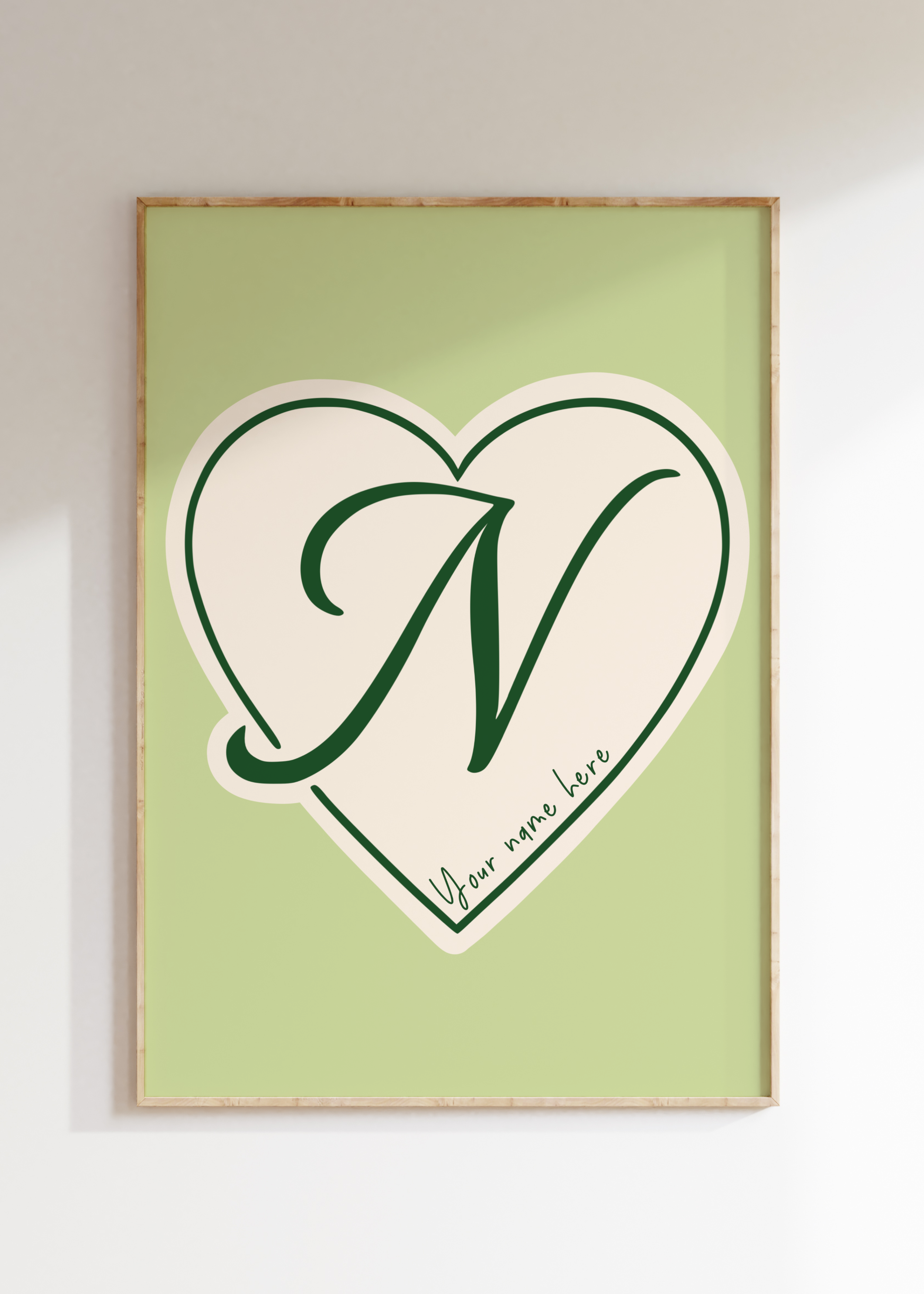 Custom Heart Initial Art Print
