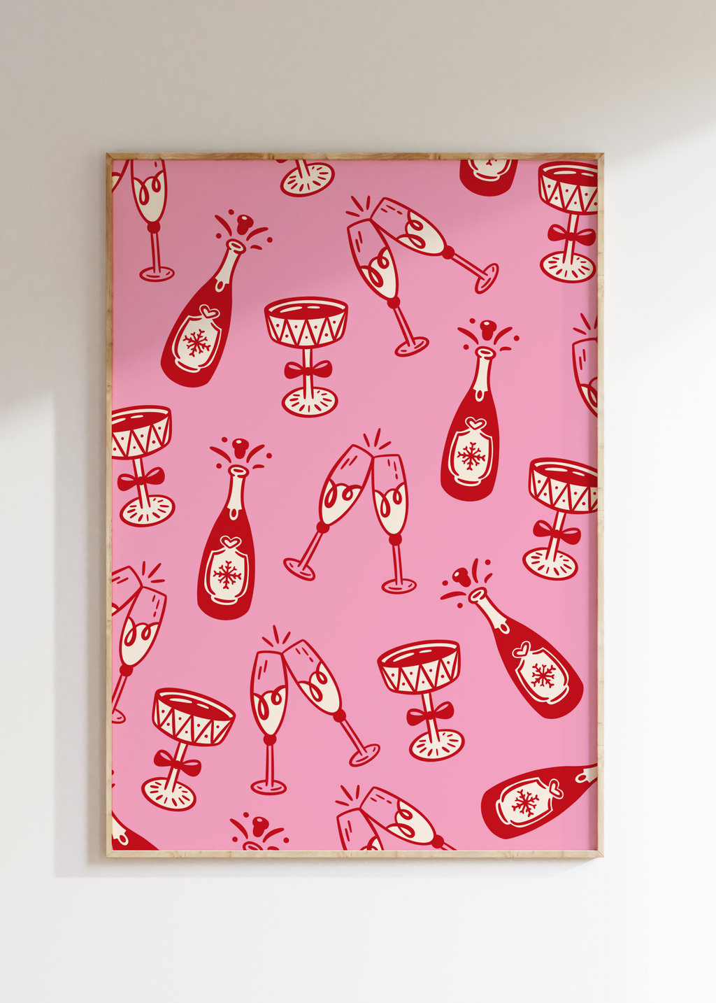 Christmas Drinks Pattern Art Print