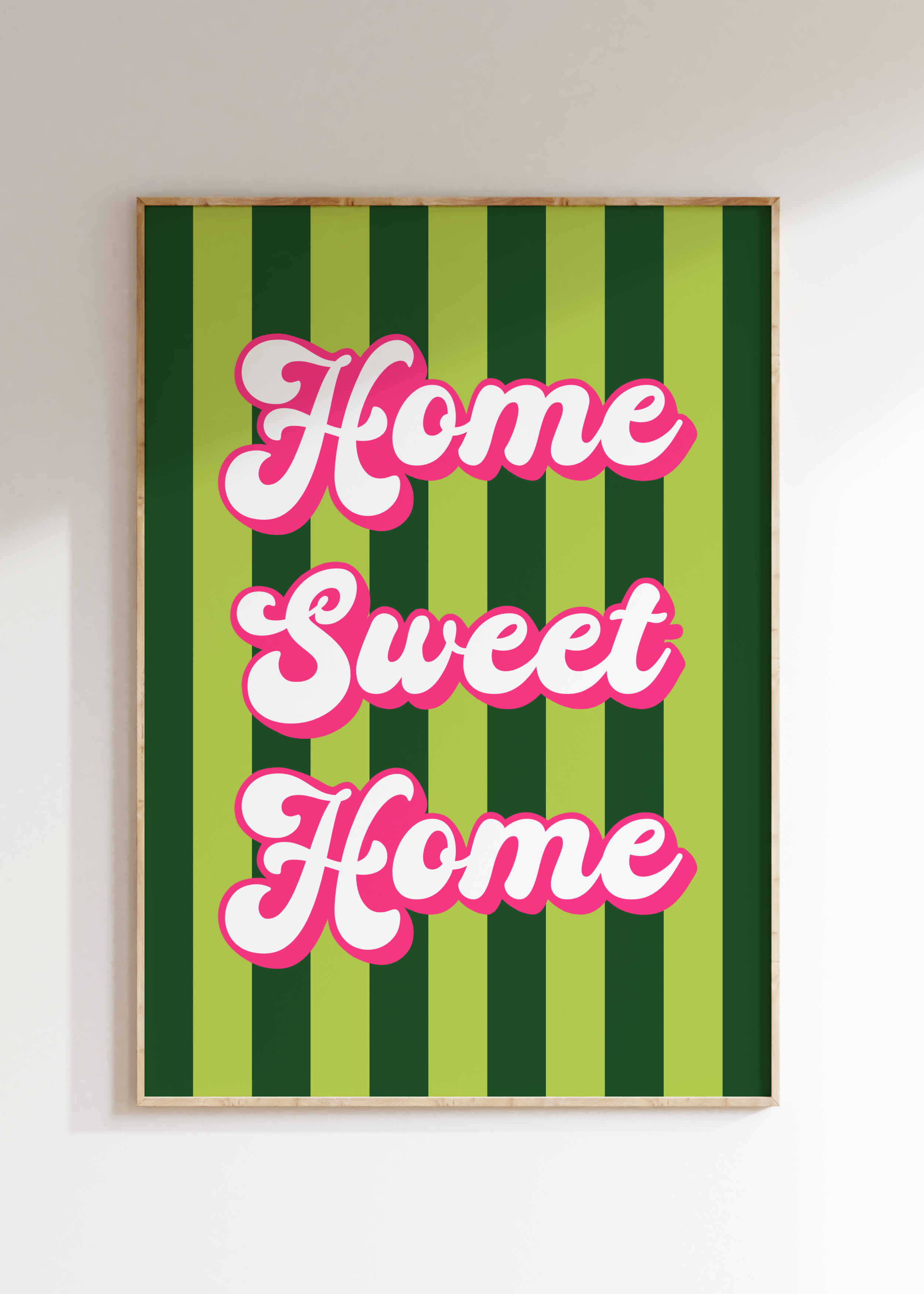 Home Sweet Home Striped Art Print