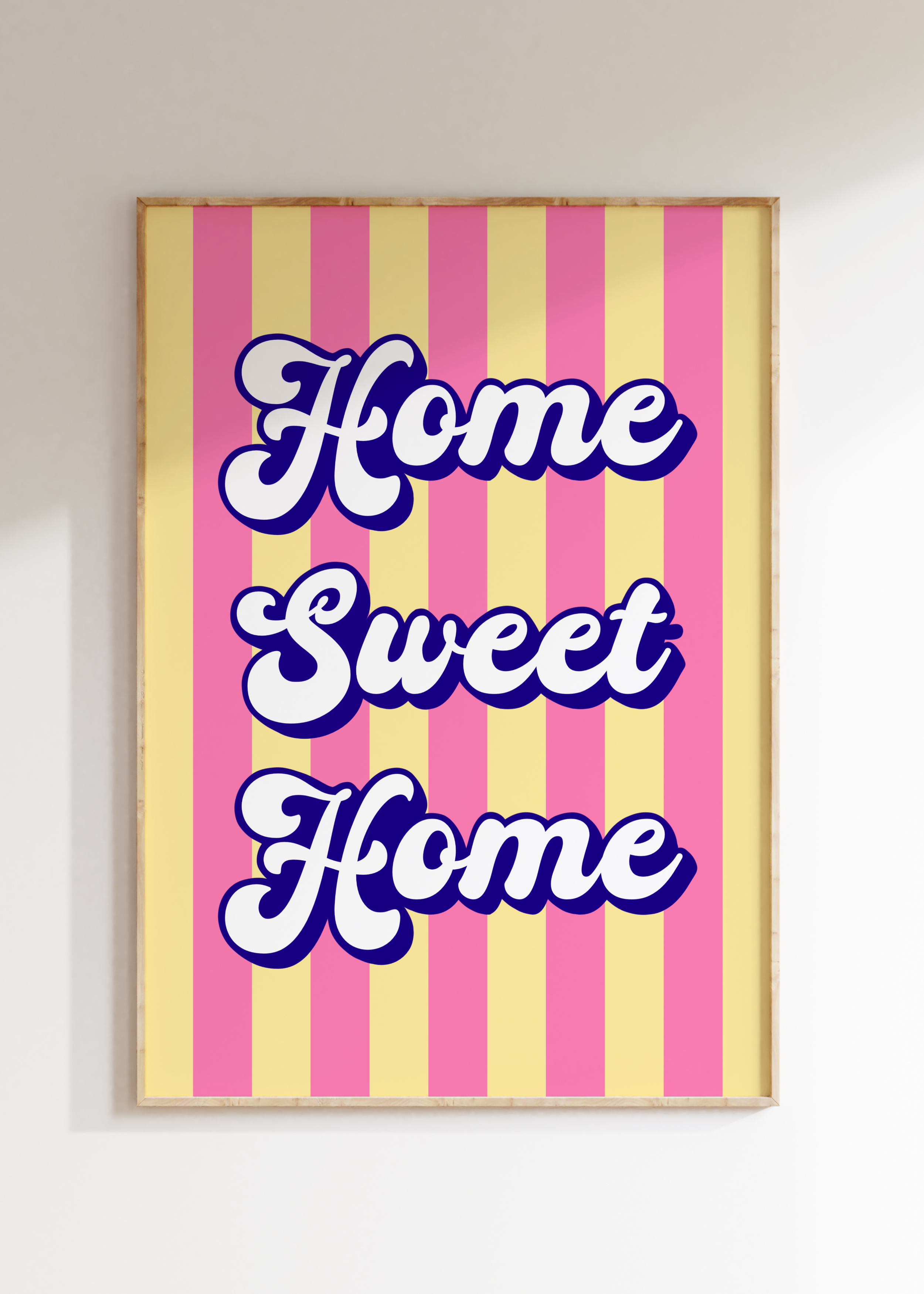 Home Sweet Home Striped Art Print