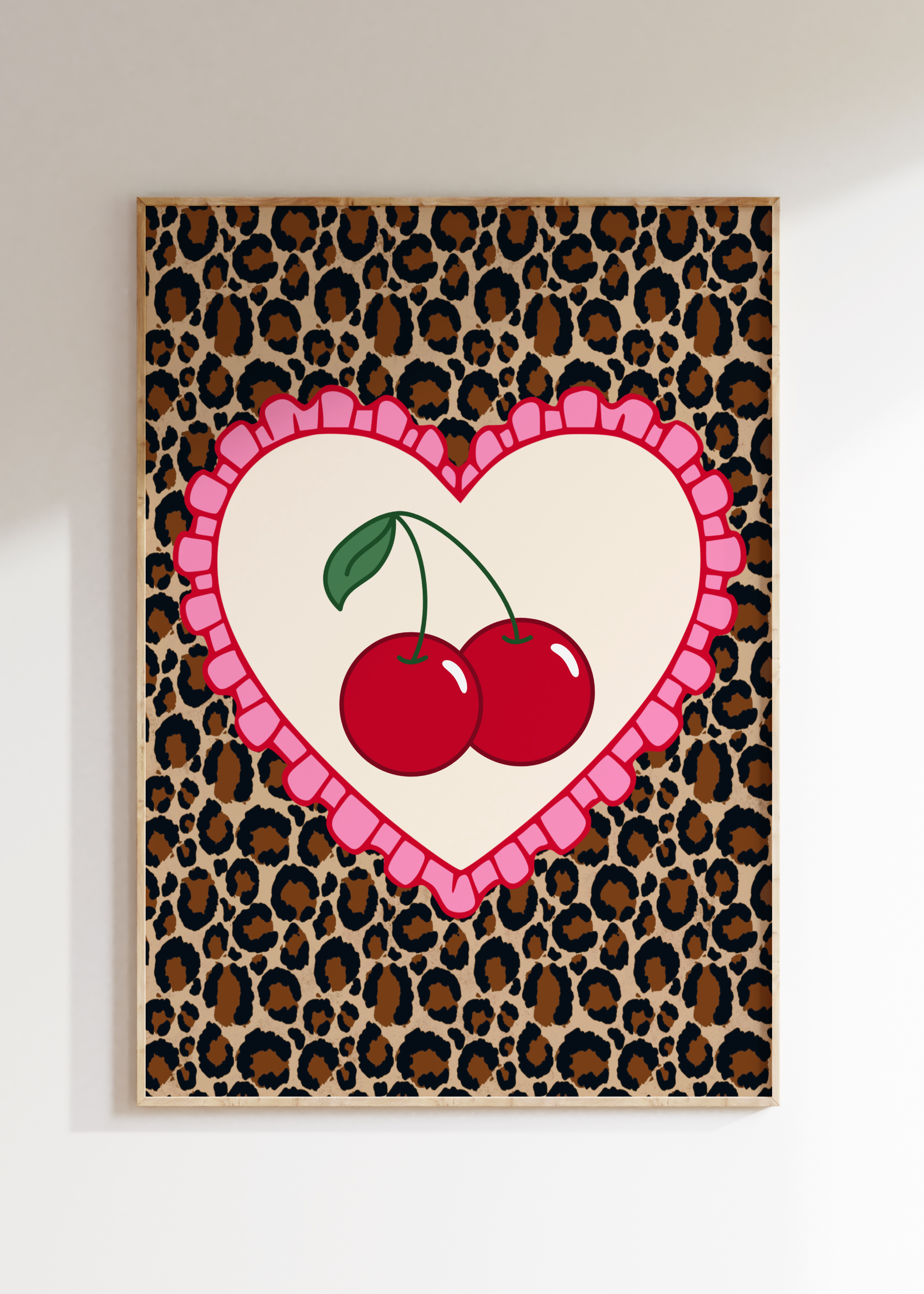 Leopard Cherry Art Print