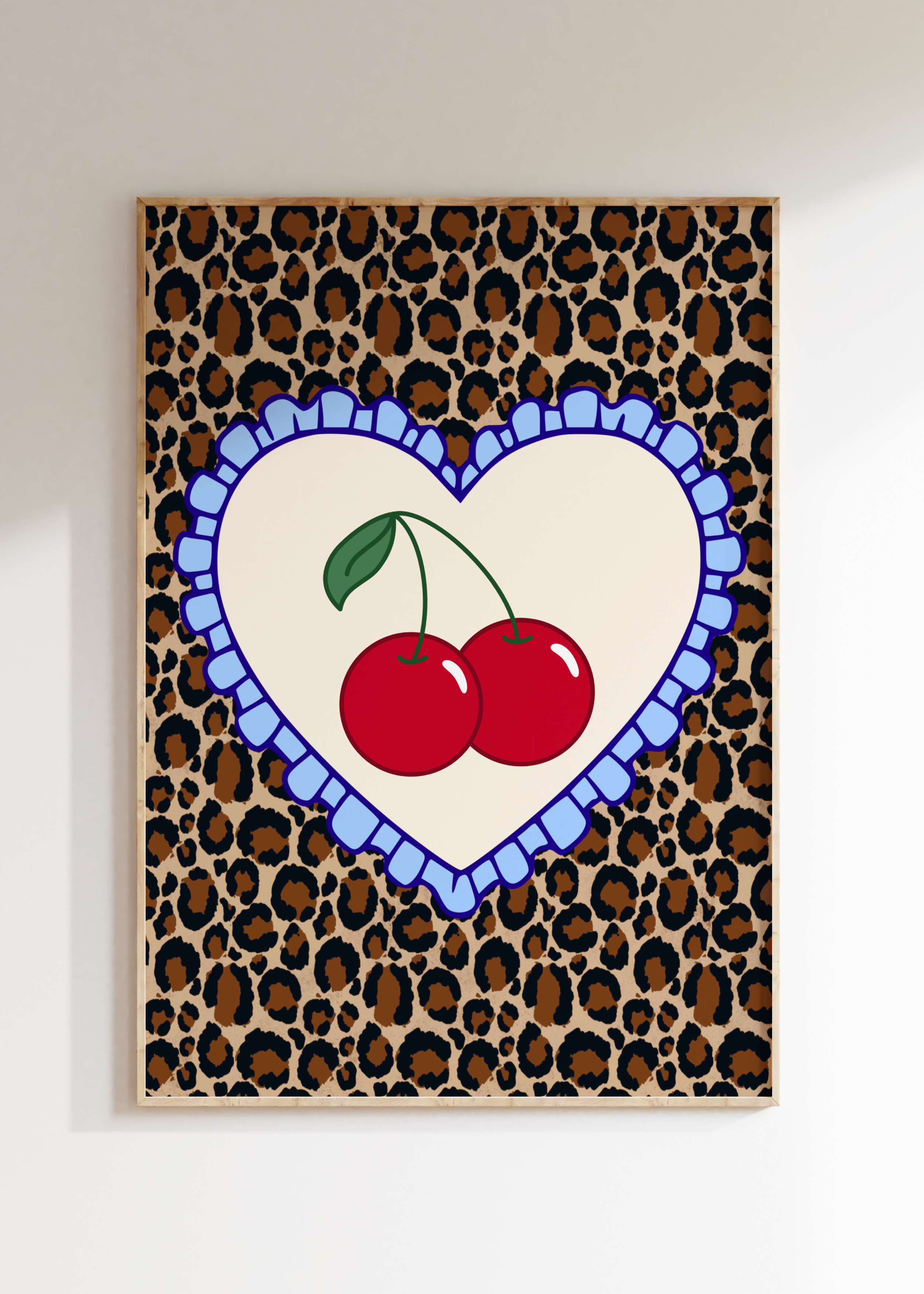 Leopard Cherry Art Print