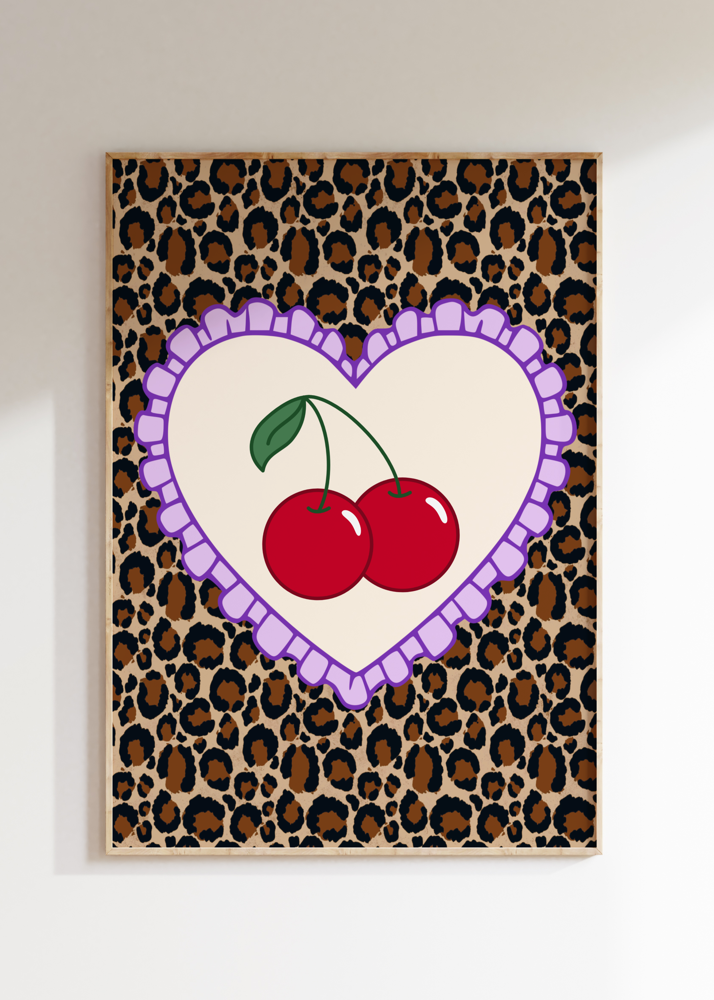 Leopard Cherry Art Print