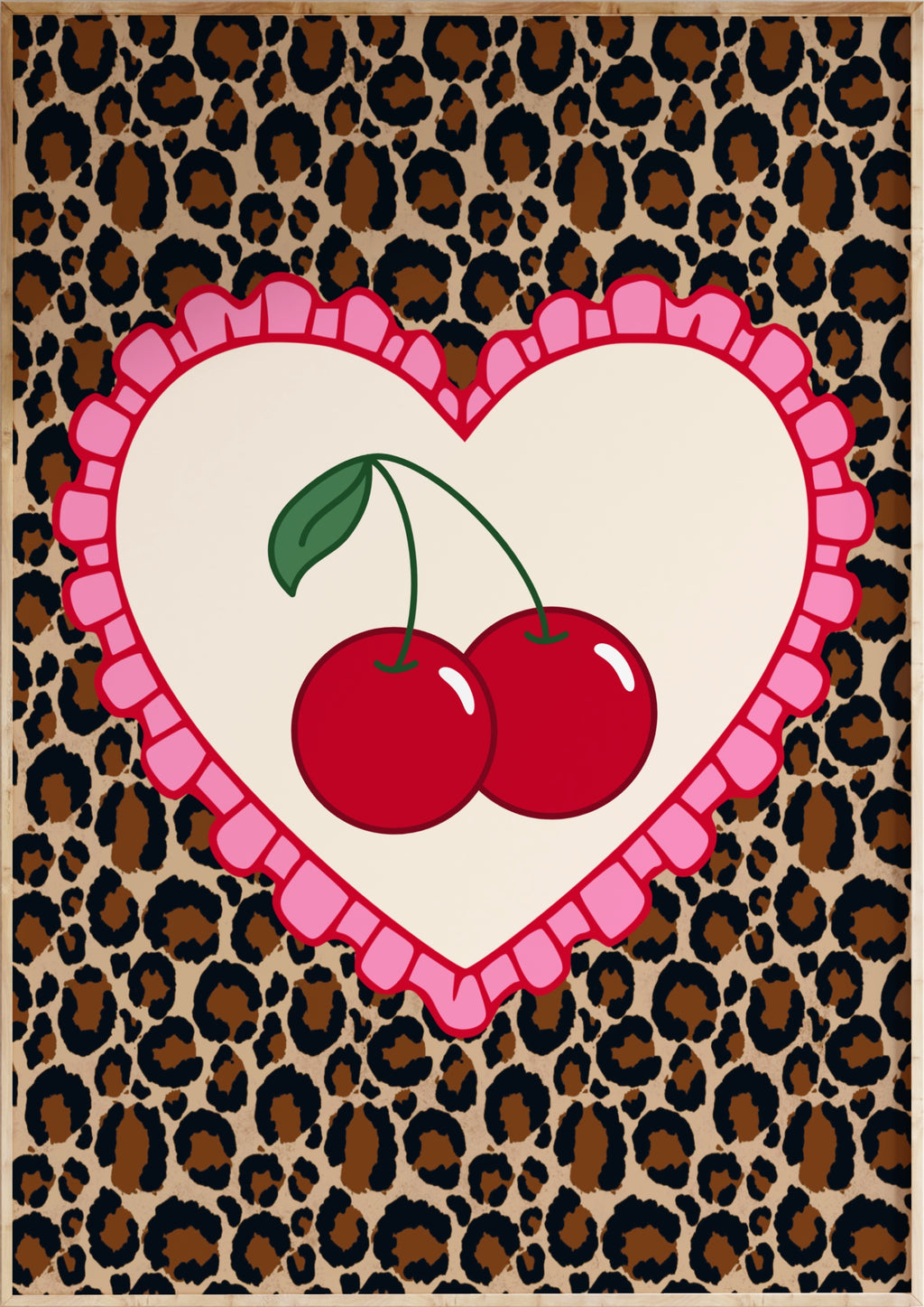 Leopard Cherry Art Print