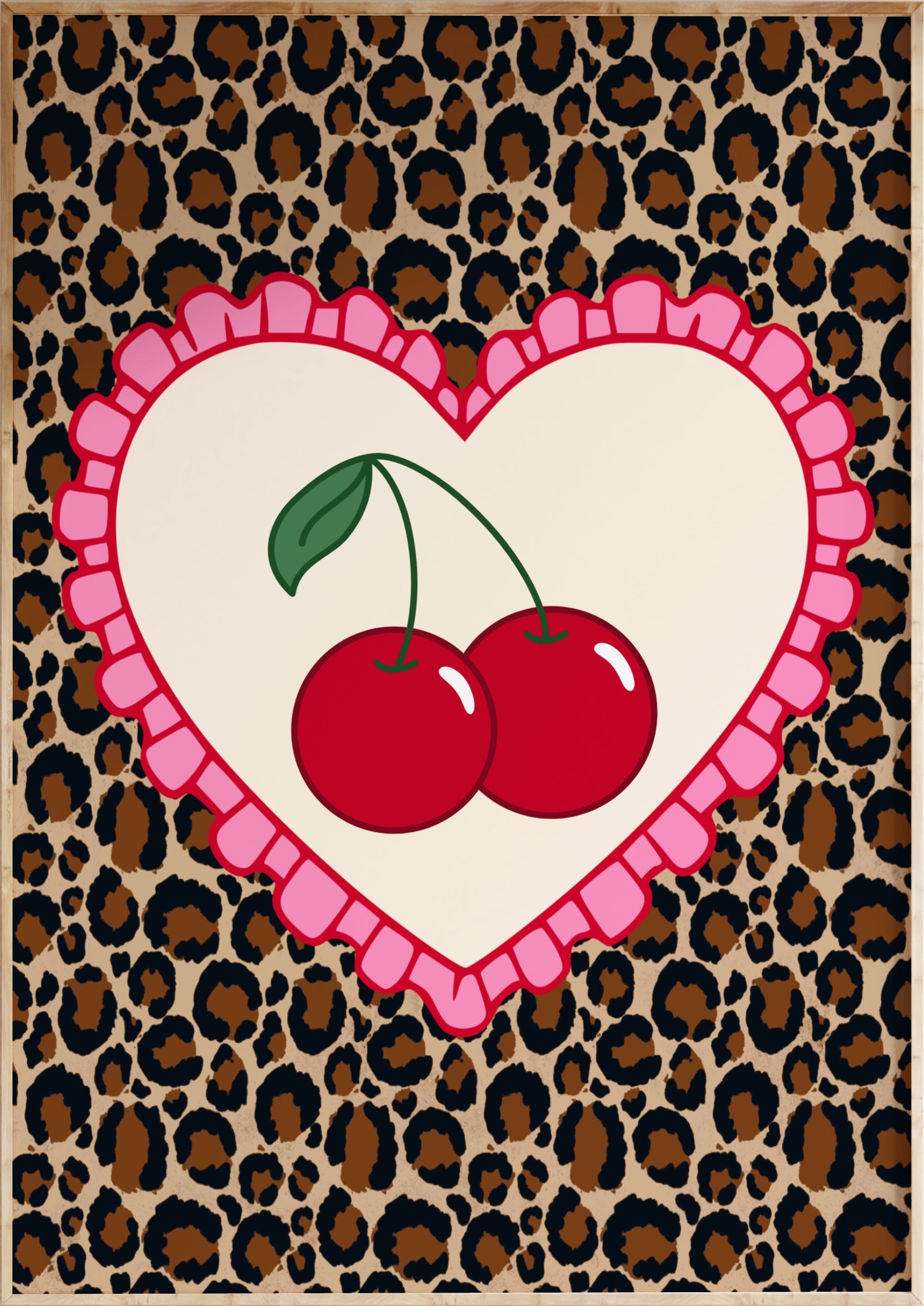 Leopard Cherry Art Print