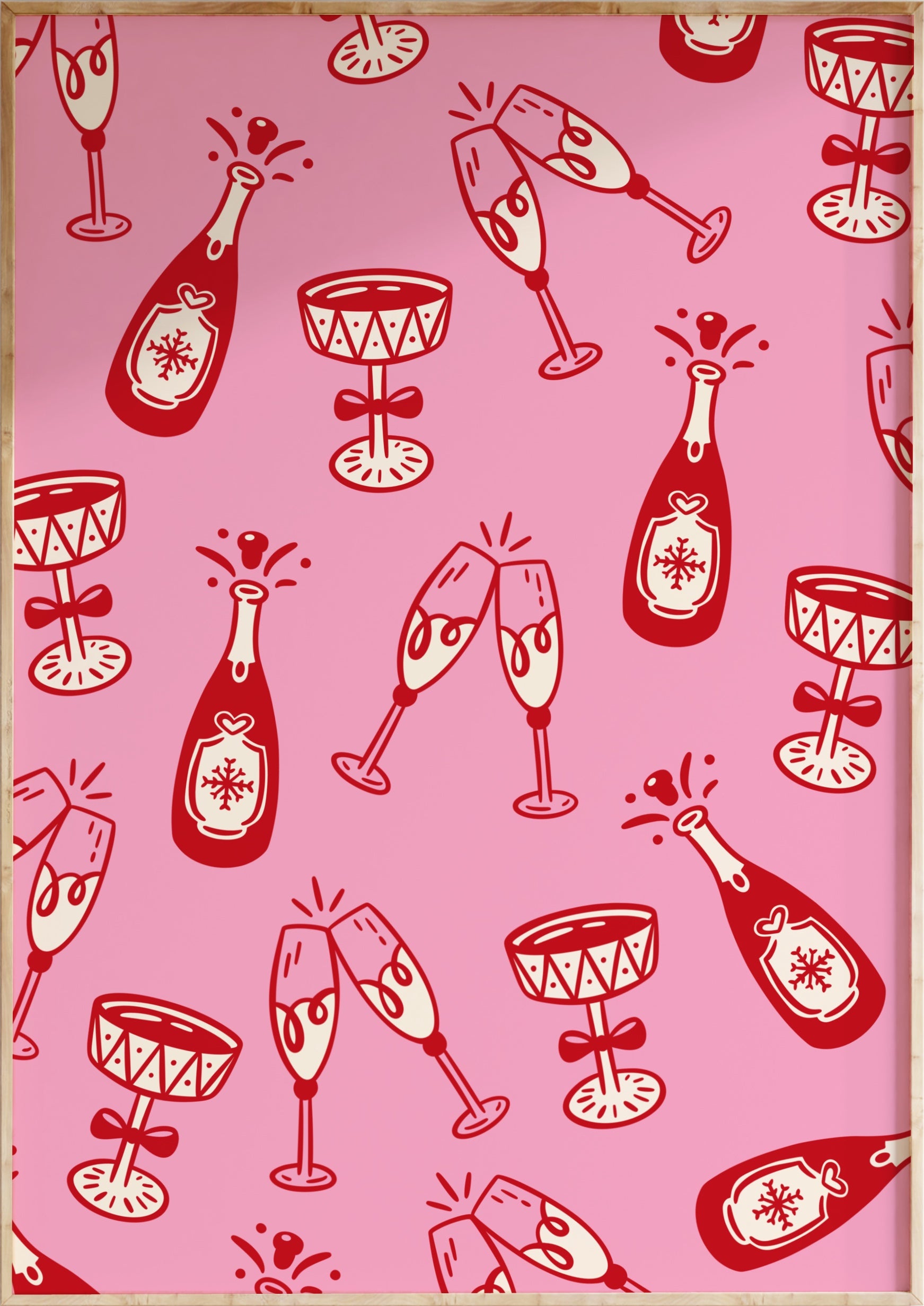 Christmas Drinks Pattern Art Print
