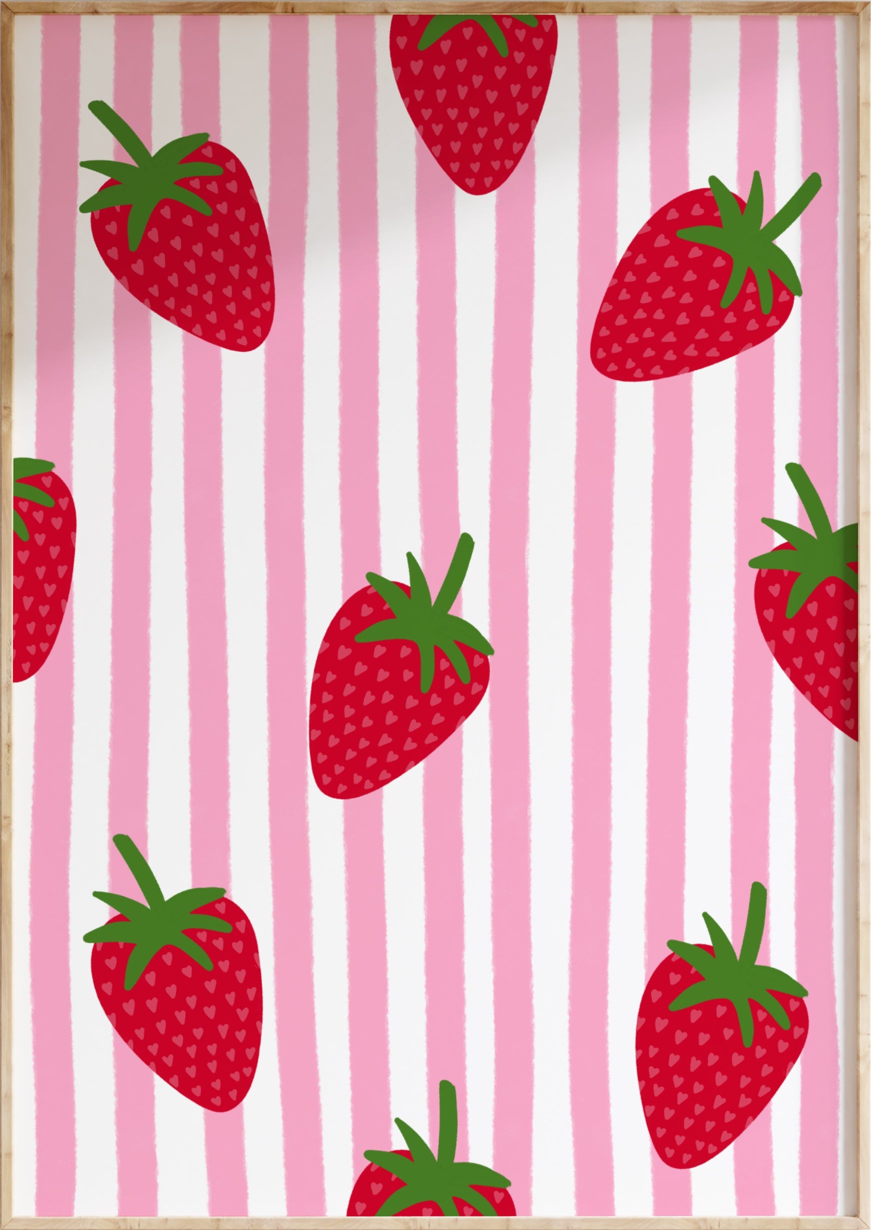 Striped Strawberry Art Print