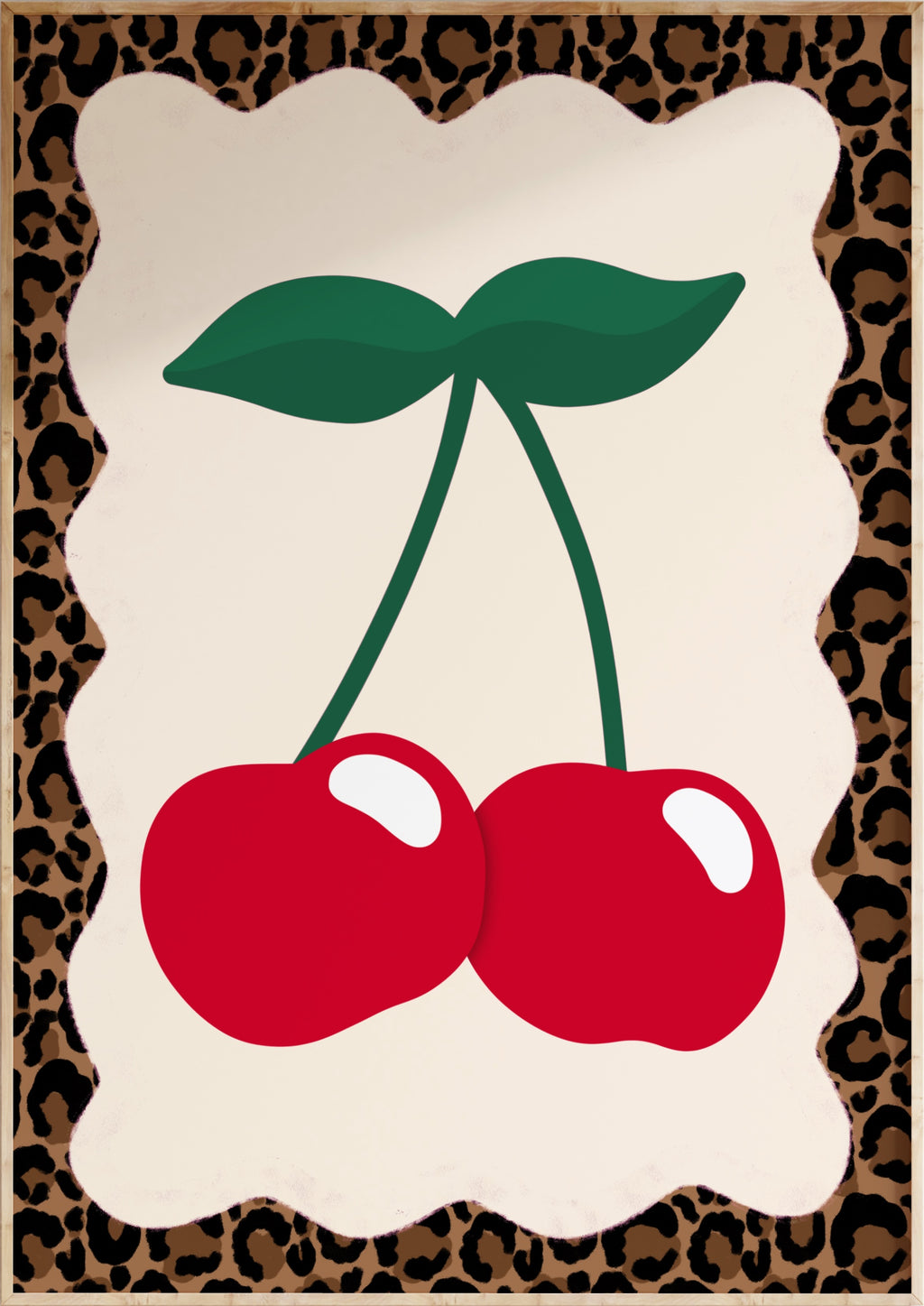 Leopard Wavy Cherry Art Print