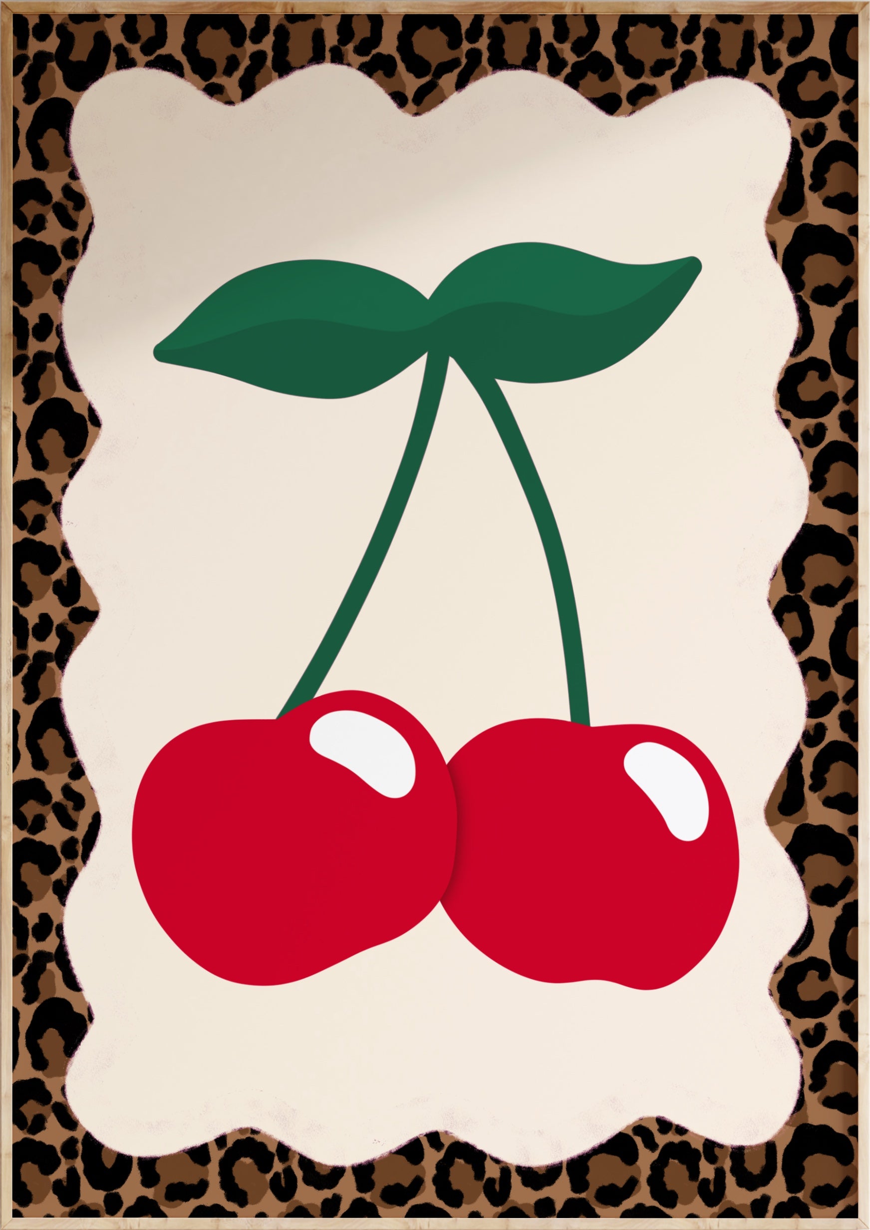 Leopard Wavy Cherry Art Print