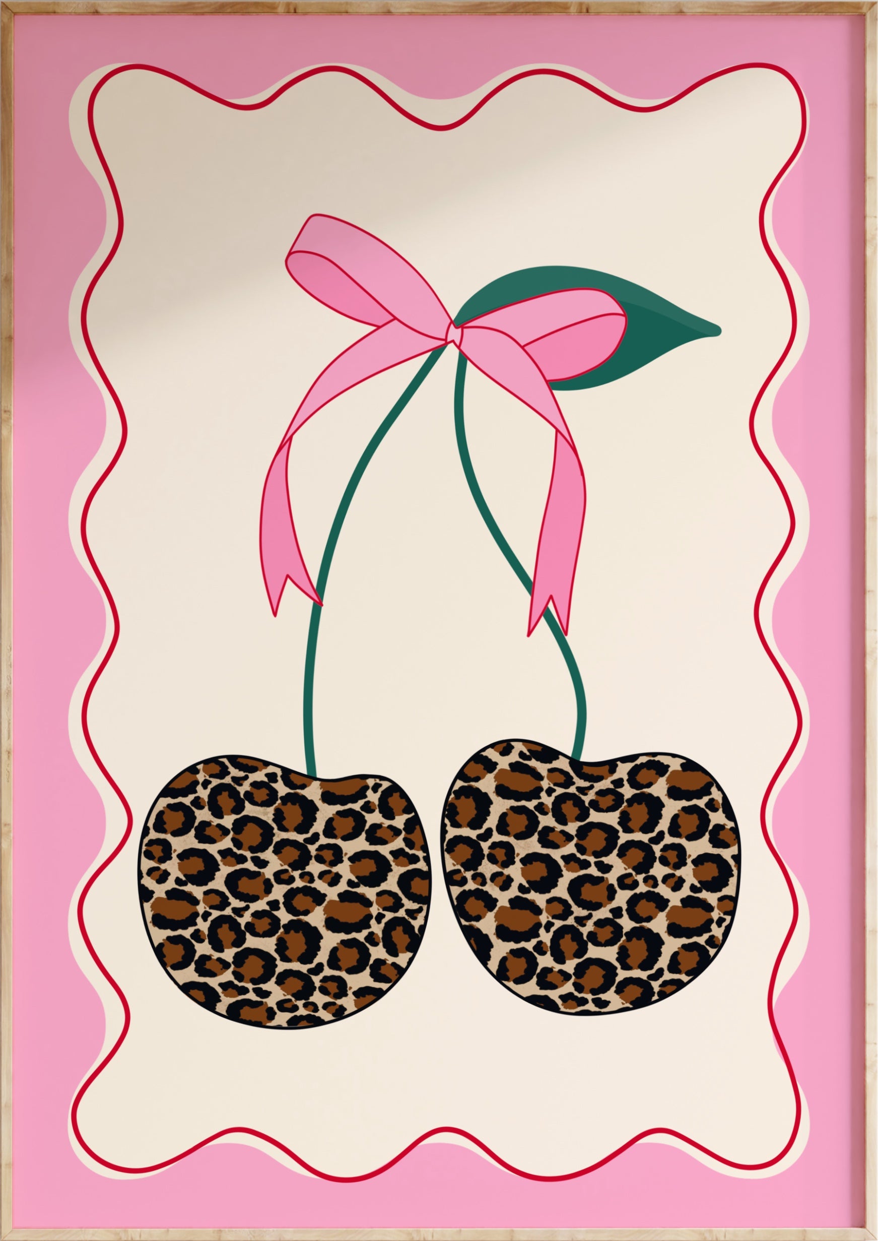 Leopard Cherry Art Print