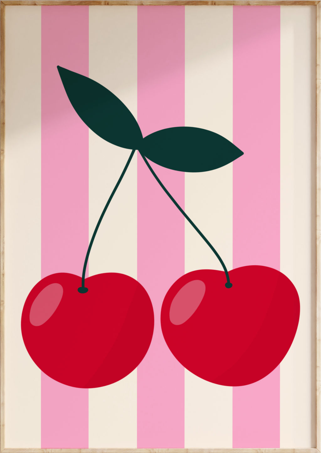 Striped Cherry Art Print