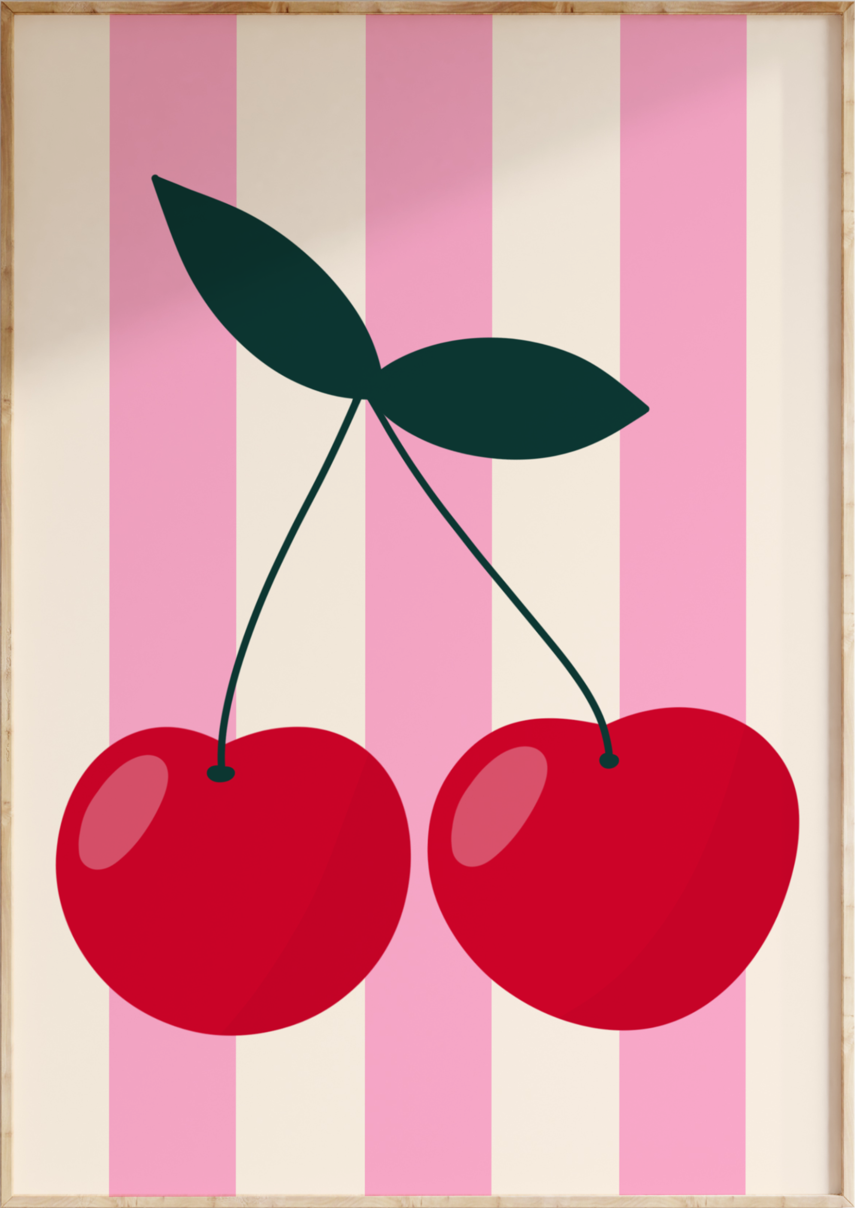 Striped Cherry Art Print