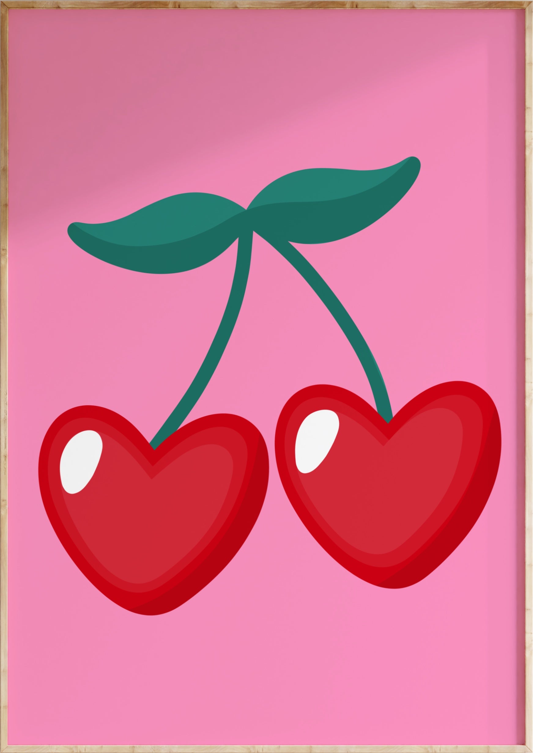 Heart Cherries Art Print