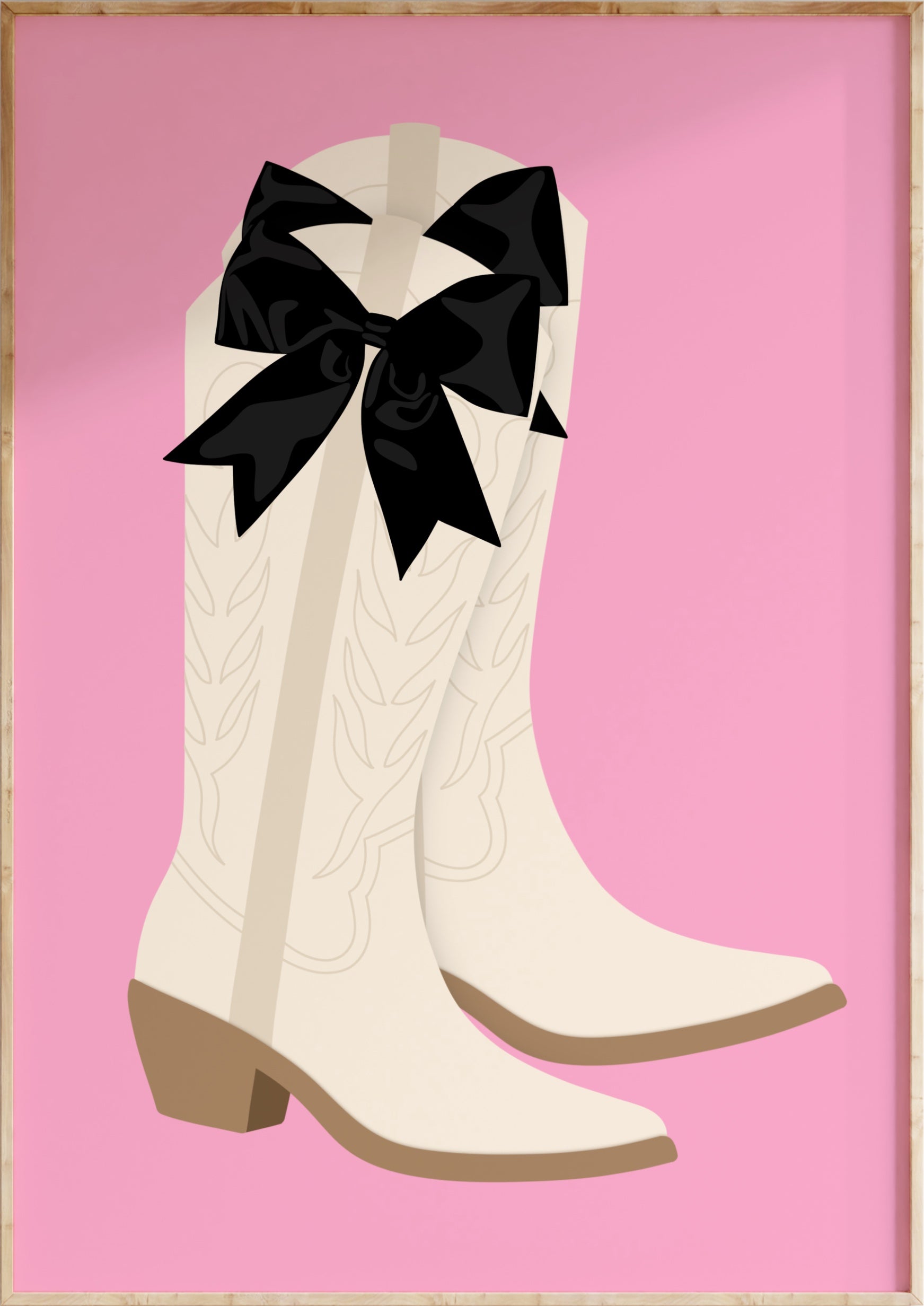 Bow Cowboy Boots Art Print