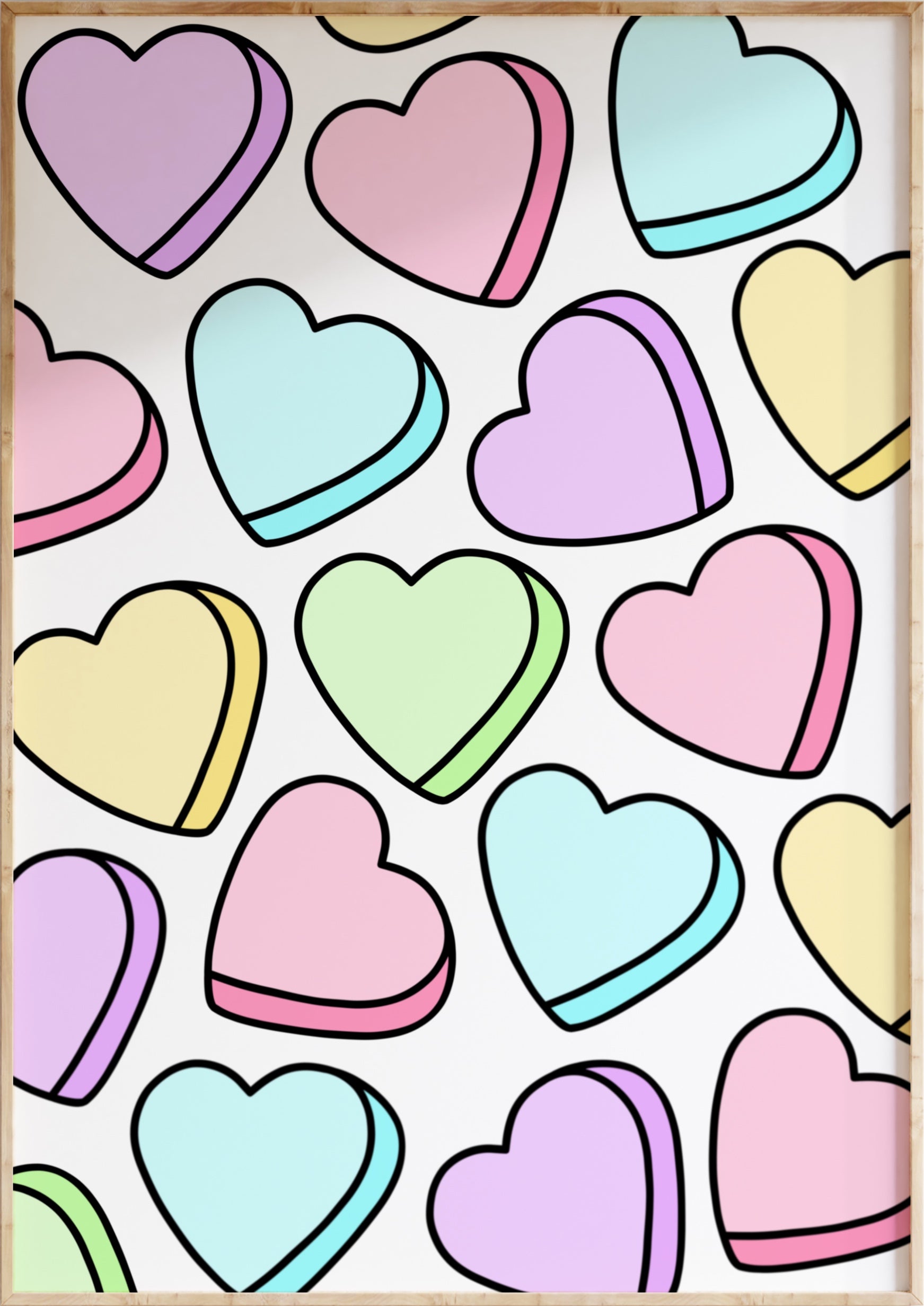 Love Heart Sweets Art Print