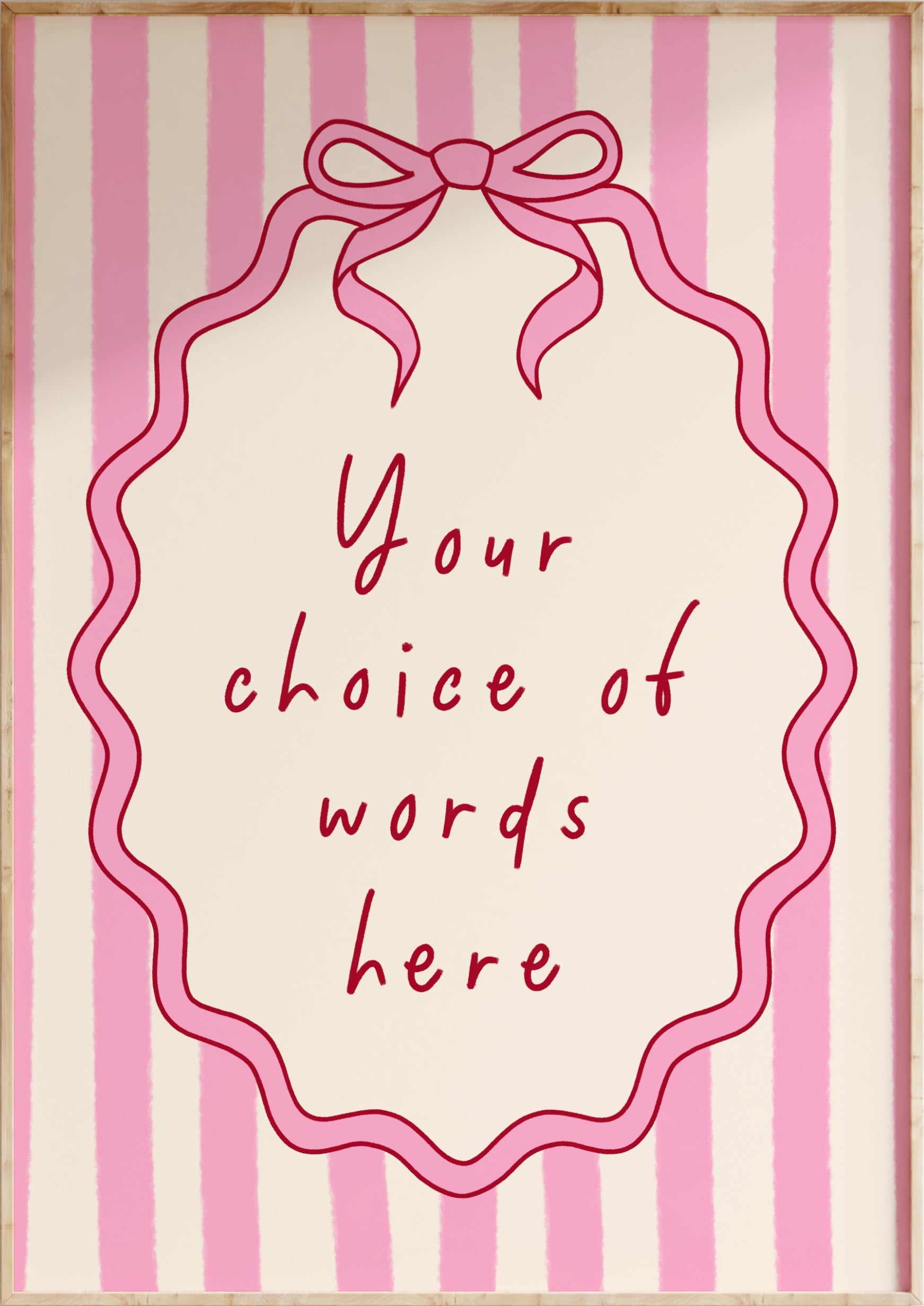 Custom Striped Bow Art Print