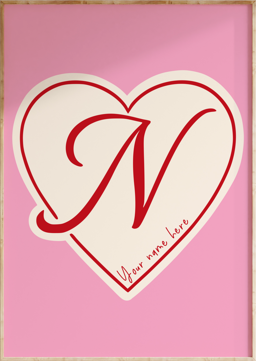 Custom Heart Initial Art Print