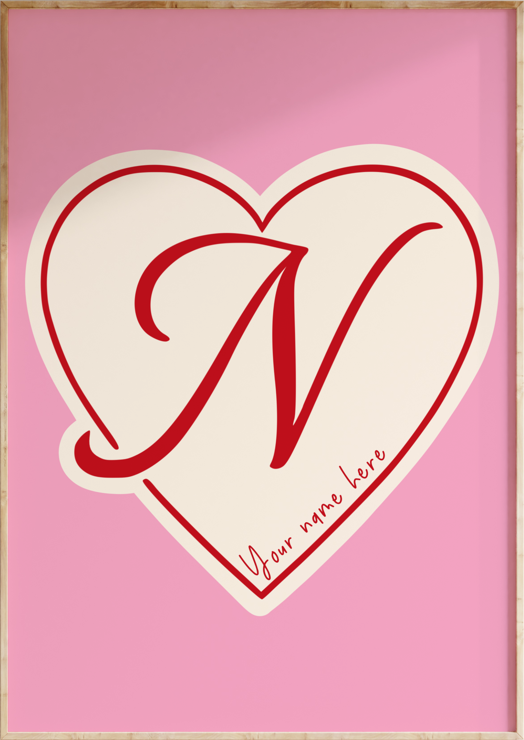 Custom Heart Initial Art Print