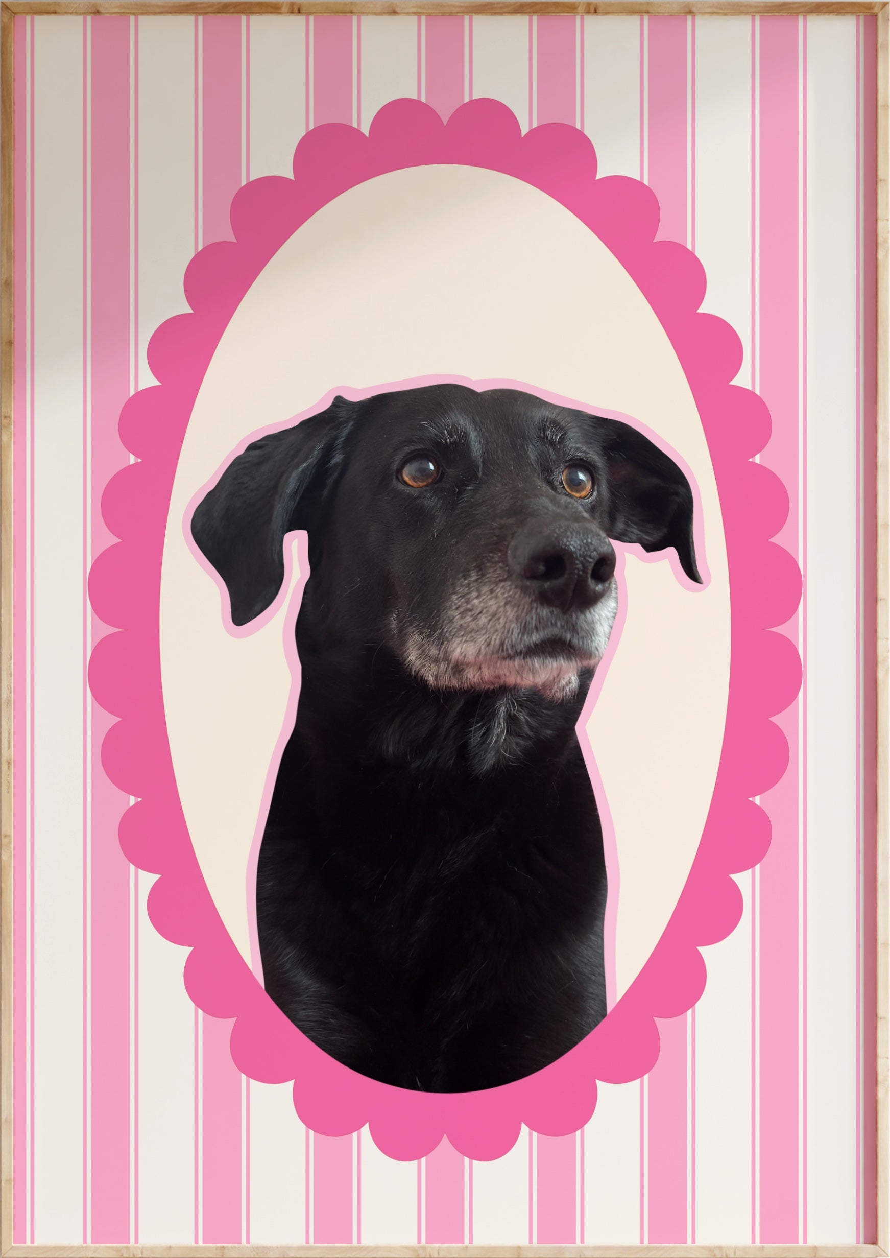 Personalised Striped Pet Art Print