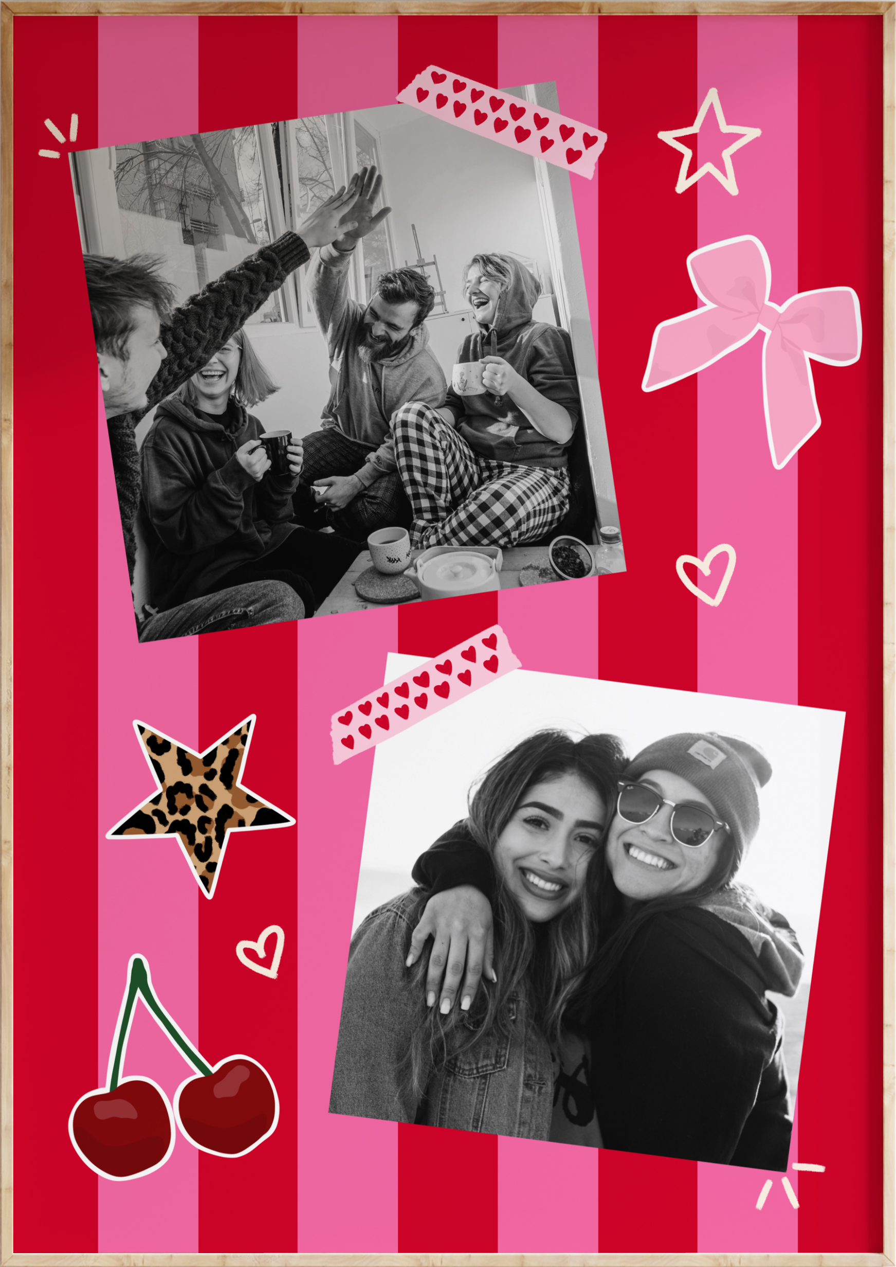 Scrapbook Striped Custom Photo Print