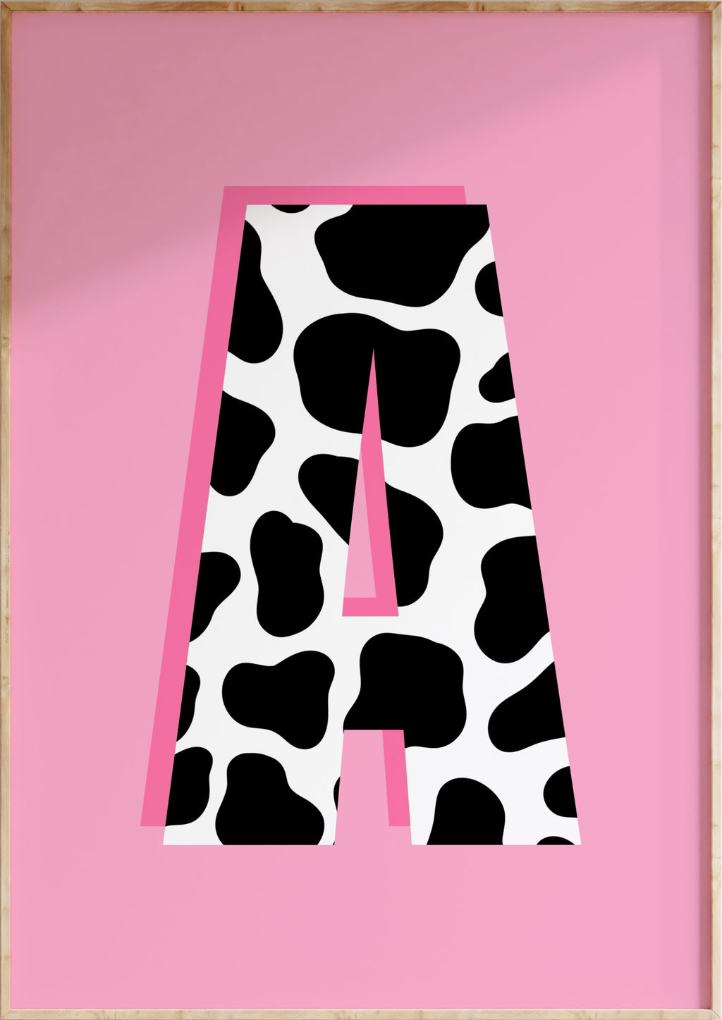 Cow Themed Letter Art Print