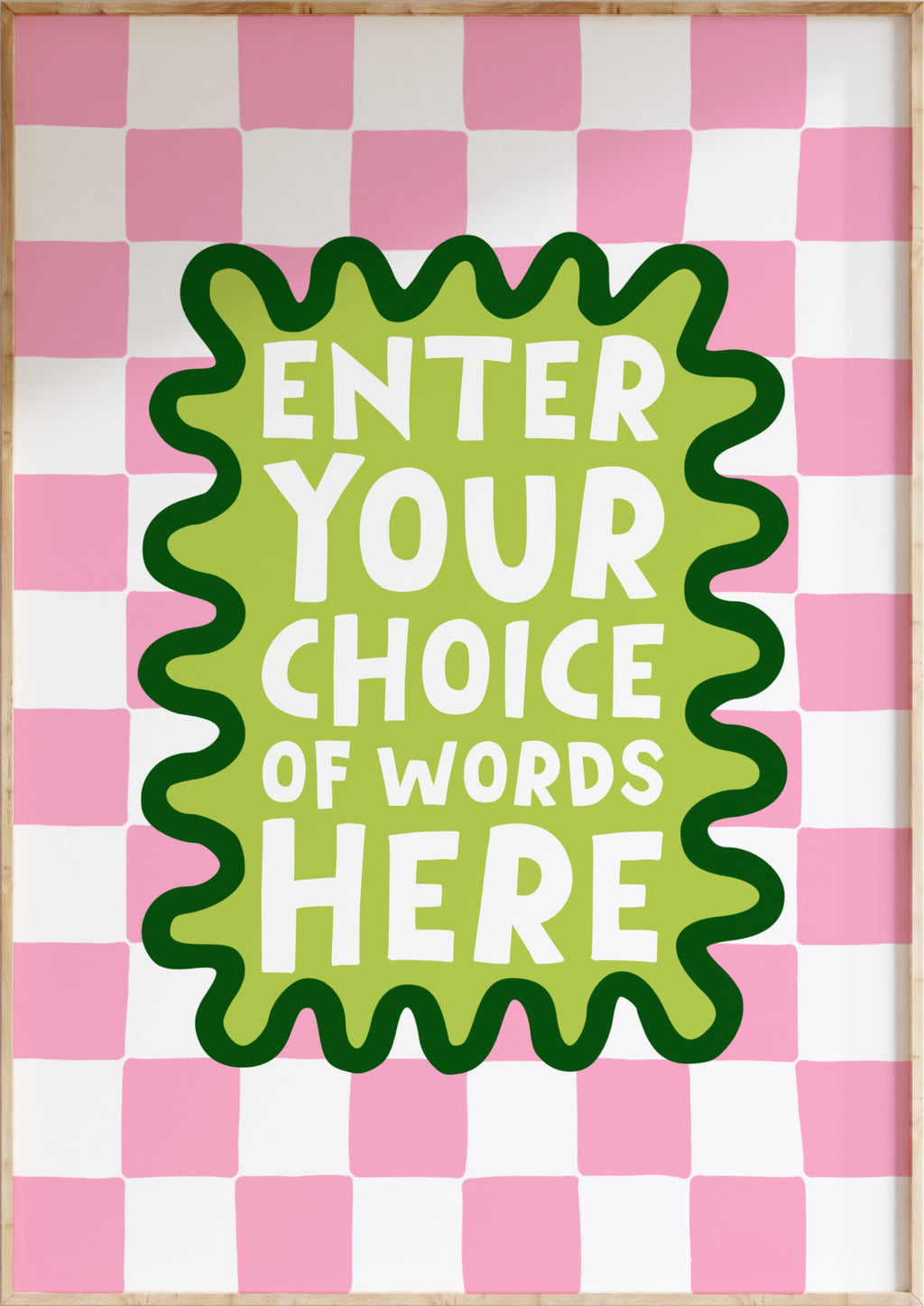 Checkerboard Wavy Custom Art Print