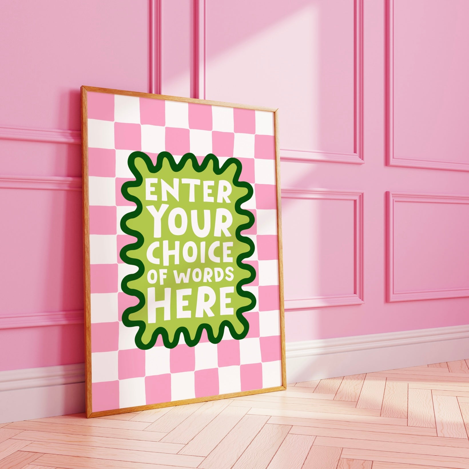 Checkerboard Wavy Custom Art Print