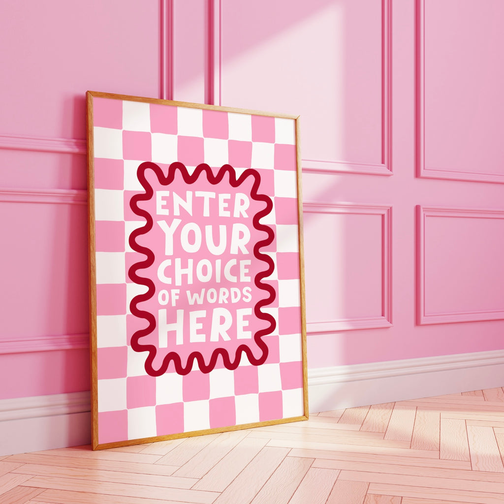 Checkerboard Wavy Custom Art Print