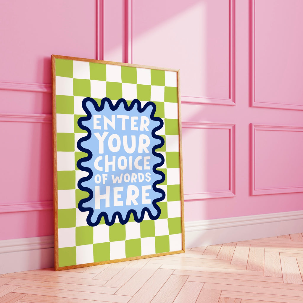 Checkerboard Wavy Custom Art Print