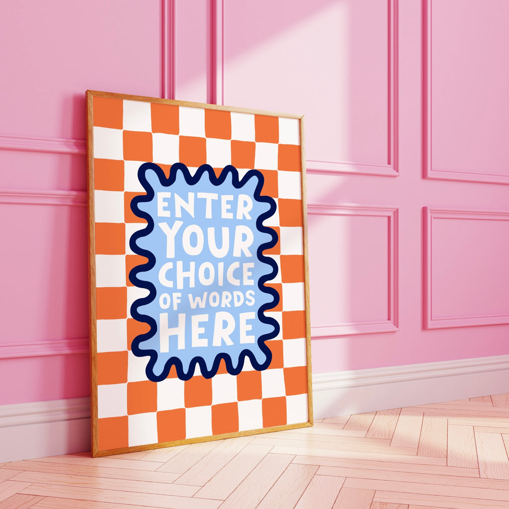 Checkerboard Wavy Custom Art Print
