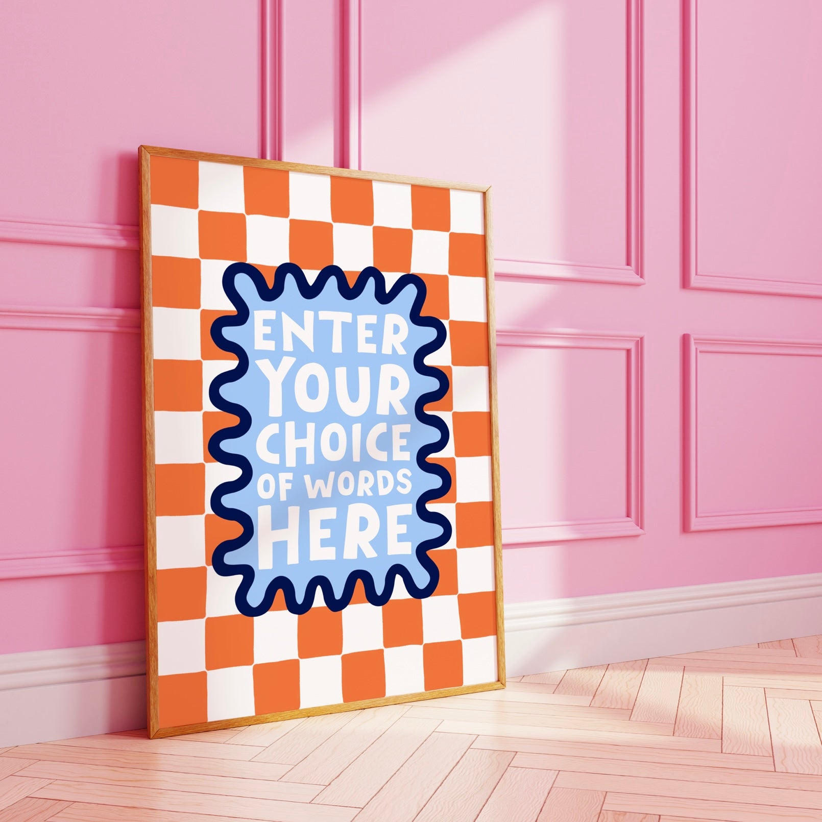 Checkerboard Wavy Custom Art Print