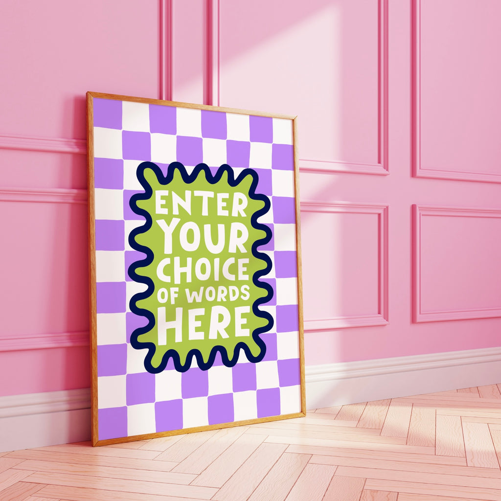 Checkerboard Wavy Custom Art Print