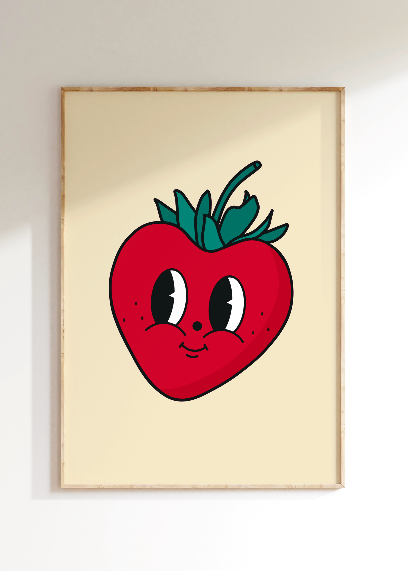 Cartoon Strawberry Art Print