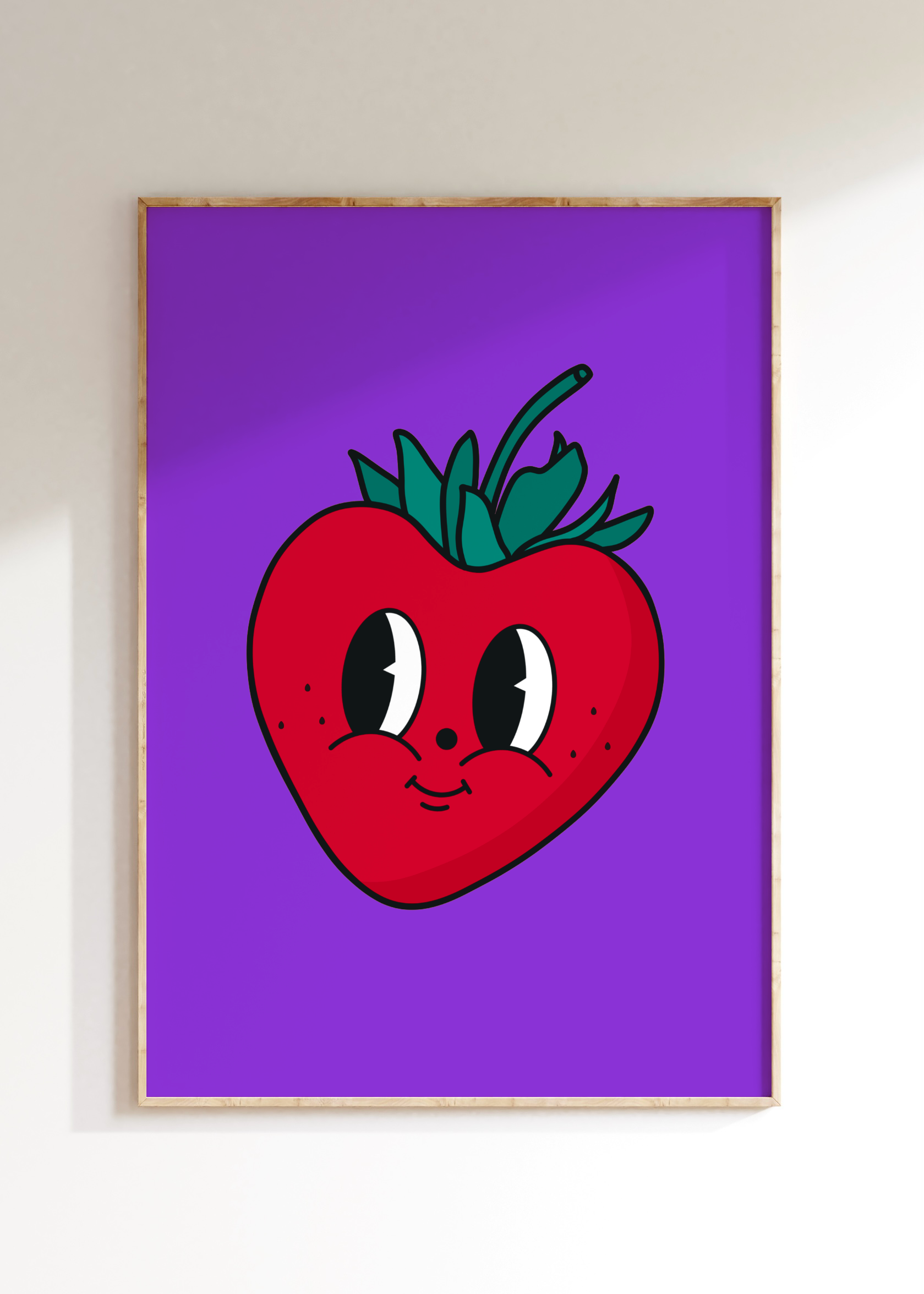 Cartoon Strawberry Art Print