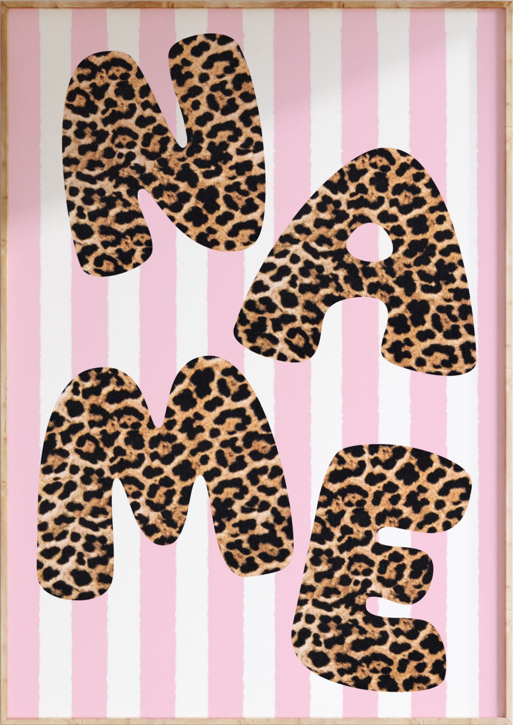 Custom Leopard Name Art Print