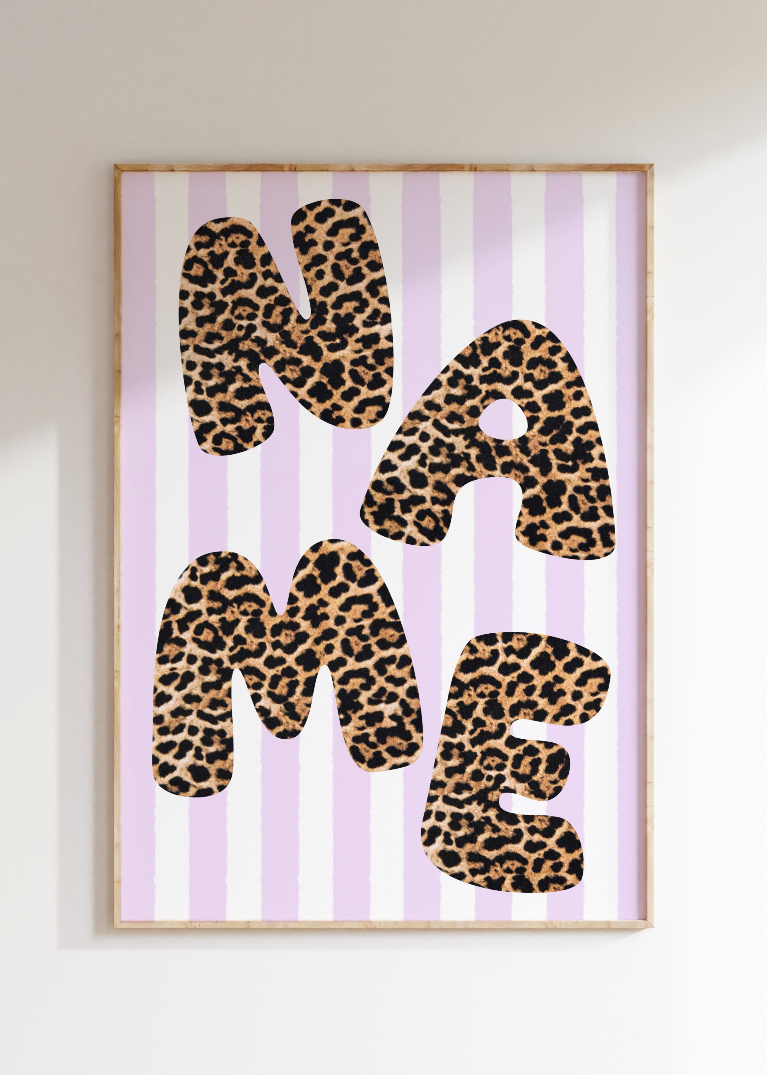Custom Leopard Name Art Print