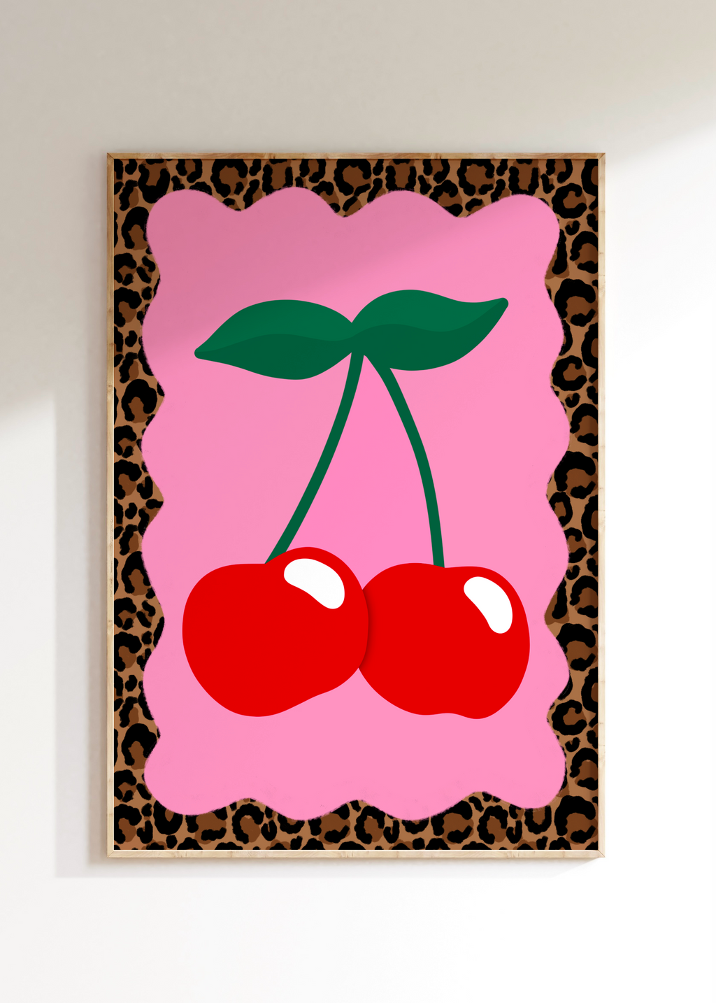 Leopard Wavy Cherry Art Print